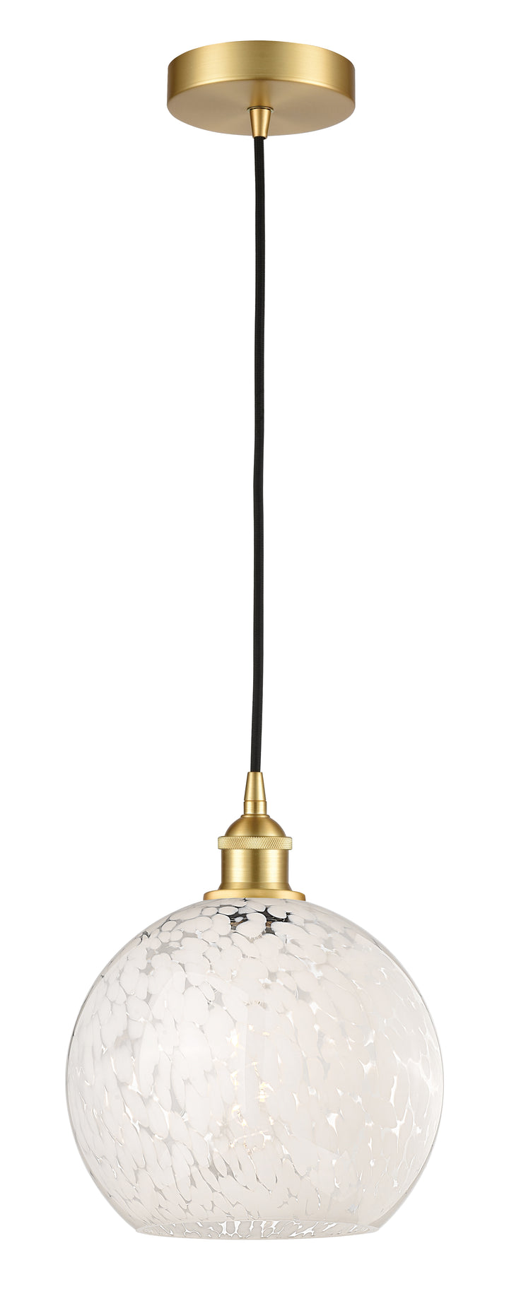 Innovations Lighting White Mouchette 10" Mini Pendant - Satin Gold Mini-Pendants Innovations Lighting   