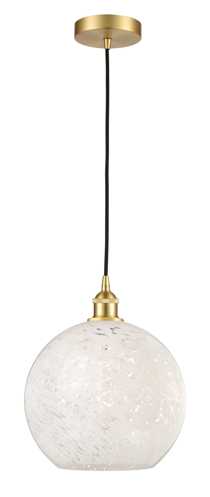 Innovations Lighting White Mouchette 12" Mini Pendant - Satin Gold Mini-Pendants Innovations Lighting   