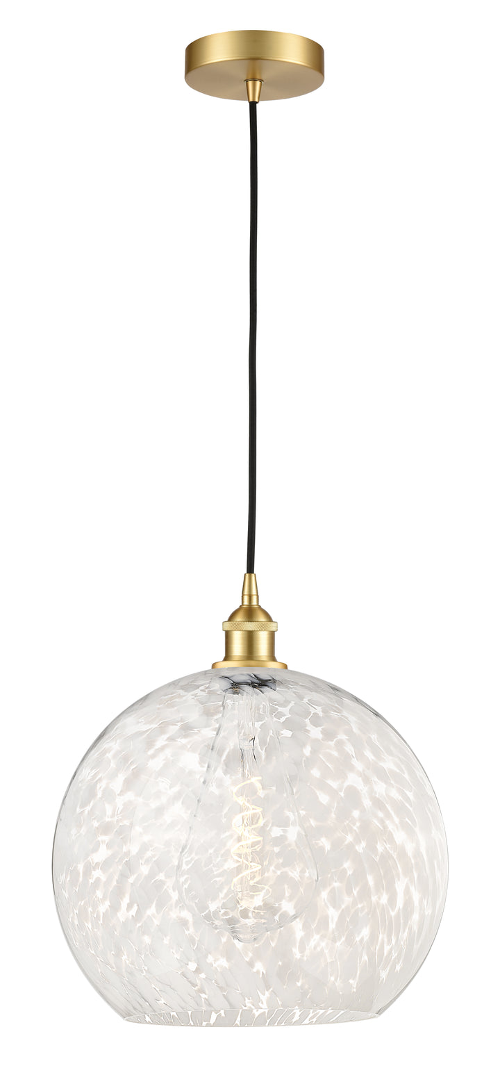 Innovations Lighting White Mouchette 14" Pendant - Satin Gold Pendants Innovations Lighting   