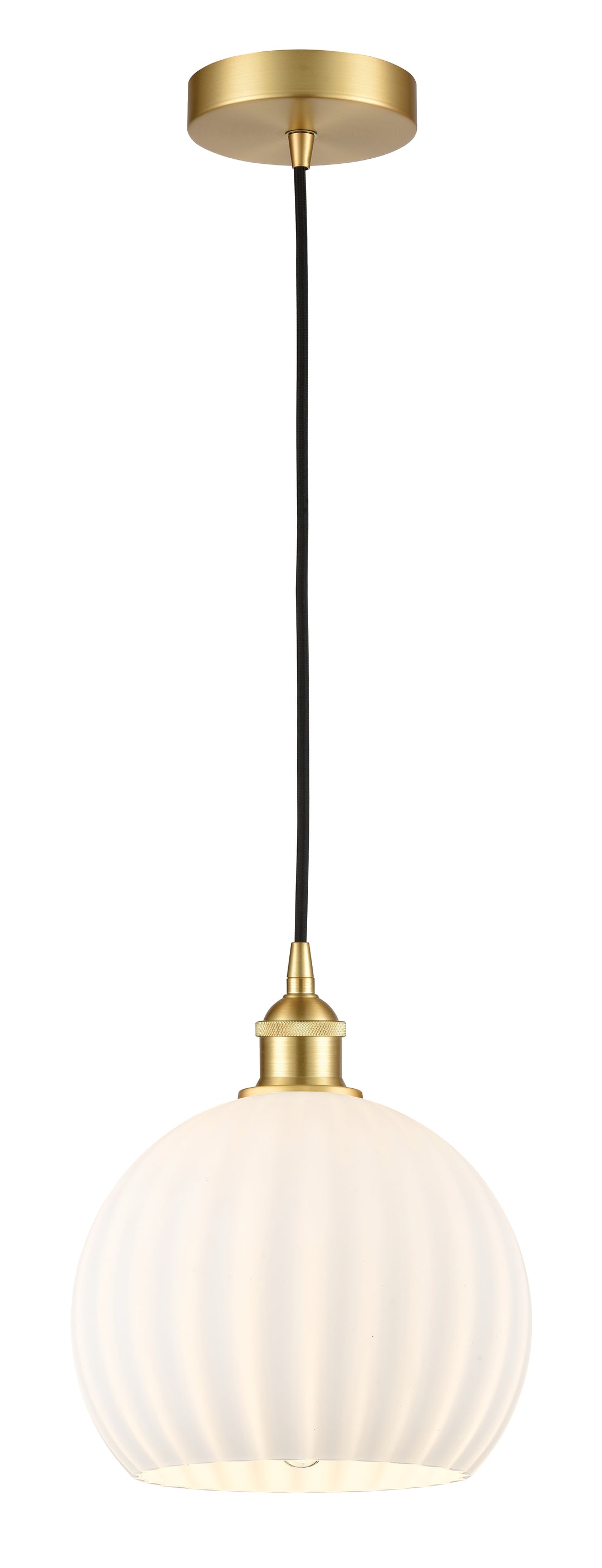 Innovations Lighting White Venetian 10" Mini Pendant - Satin Gold Mini-Pendants Innovations Lighting   