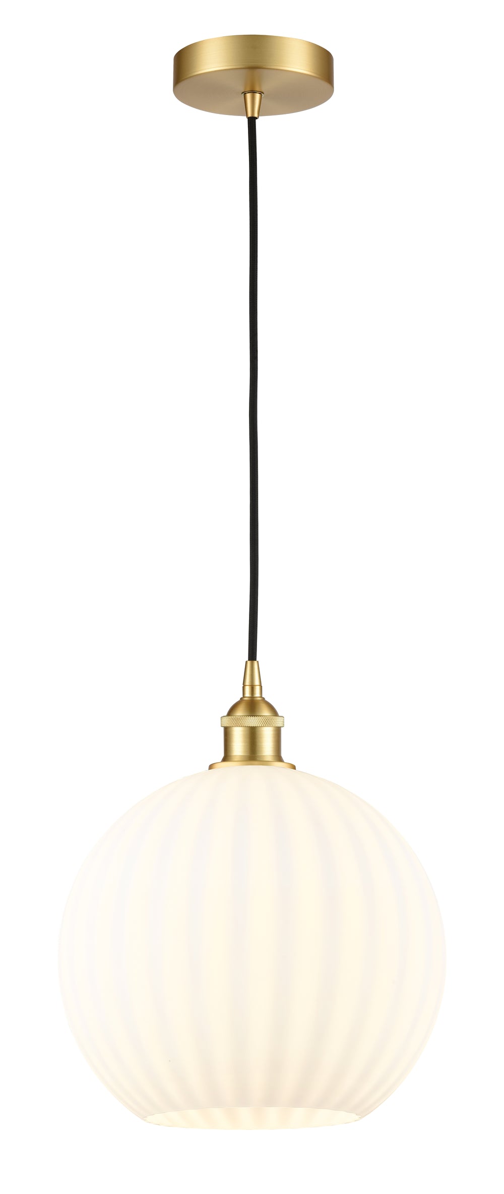 Innovations Lighting White Venetian 12" Mini Pendant - Satin Gold