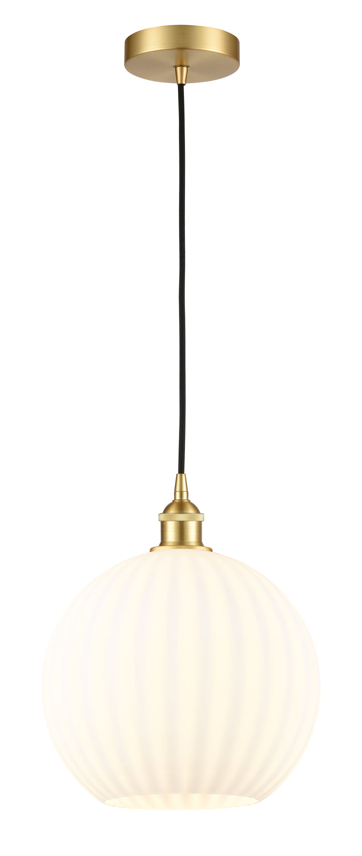 Innovations Lighting White Venetian 12" Mini Pendant - Satin Gold Mini-Pendants Innovations Lighting   