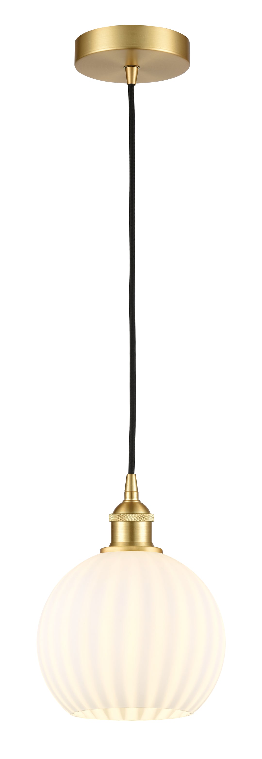 Innovations Lighting White Venetian 8" Mini Pendant - Satin Gold