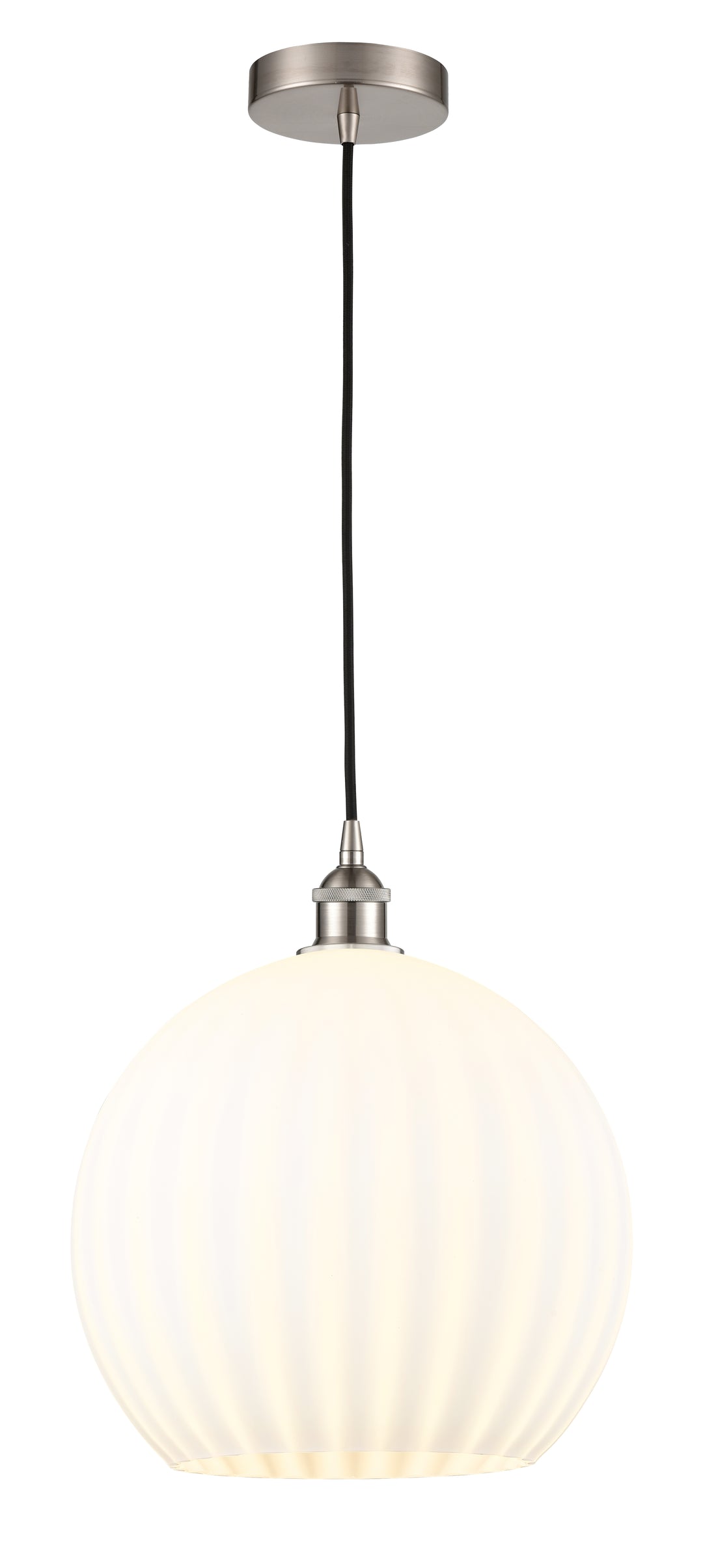 Innovations Lighting White Venetian 14" Pendant - Brushed Satin Nickel Pendants Innovations Lighting   