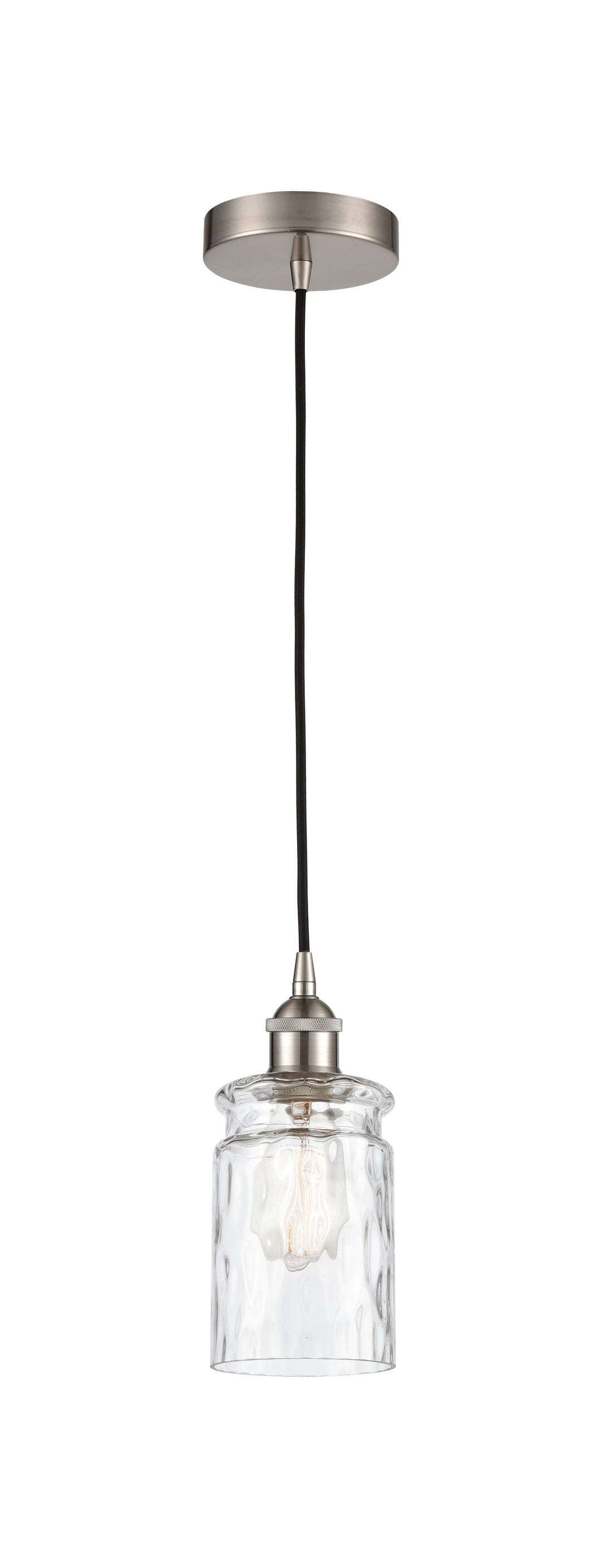 Innovations Lighting Candor 5" Mini Pendant - Brushed Satin Nickel Mini-Pendants Innovations Lighting Clear Waterglass ; Glass Type: Frosted; Ribbed  