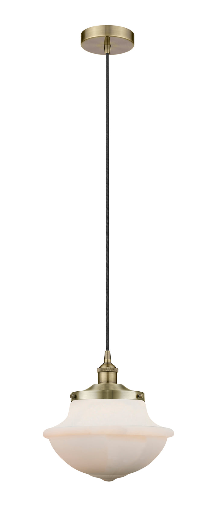 Innovations Lighting Oxford 11.75" Mini Pendant - Antique Brass Mini-Pendants Innovations Lighting Matte White ; Glass Type: Frosted  