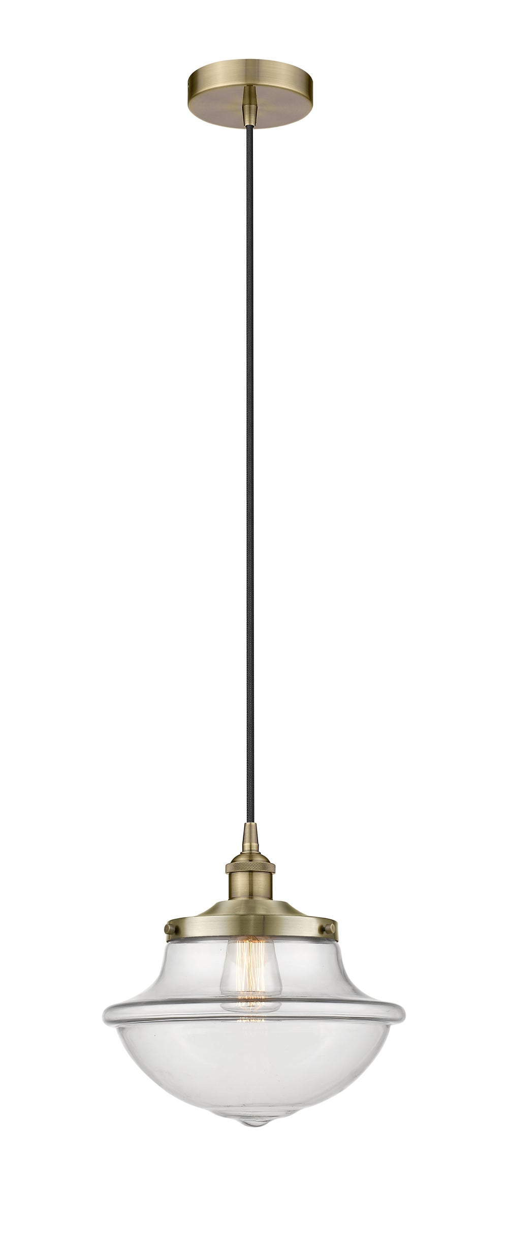 Innovations Lighting Oxford 11.75" Mini Pendant - Antique Brass Mini-Pendants Innovations Lighting Clear ; Glass Type: Clear  