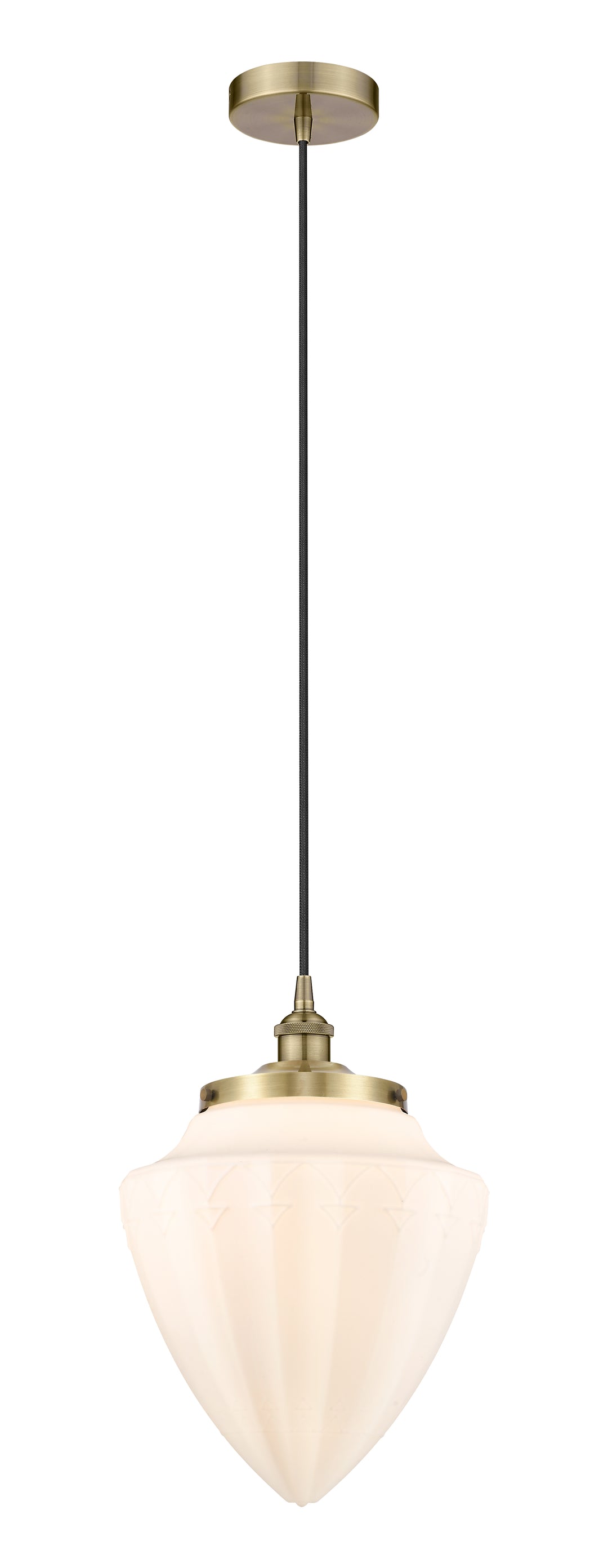 Innovations Lighting Bullet 12" Mini Pendant - Antique Brass Mini-Pendants Innovations Lighting Matte White ; Glass Type: Frosted  