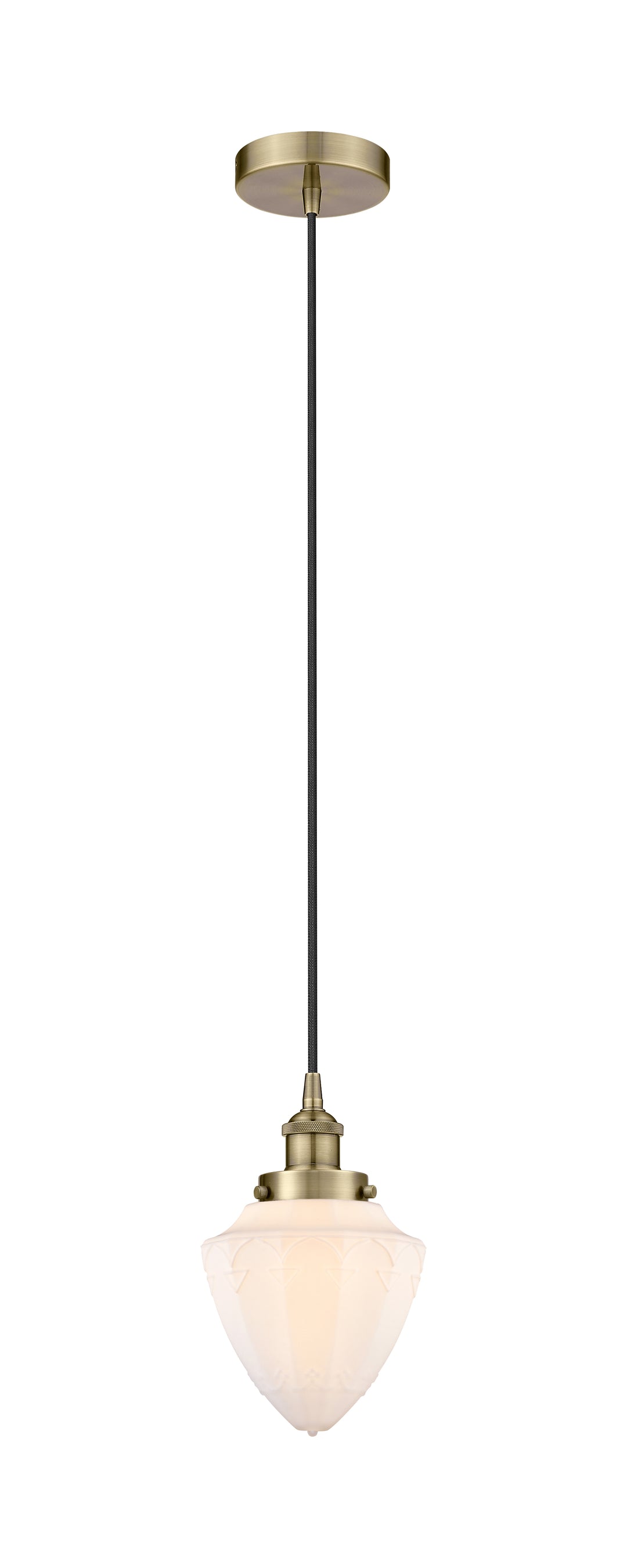 Innovations Lighting Bullet 7" Mini Pendant - Antique Brass Mini-Pendants Innovations Lighting Matte White ; Glass Type: Frosted  