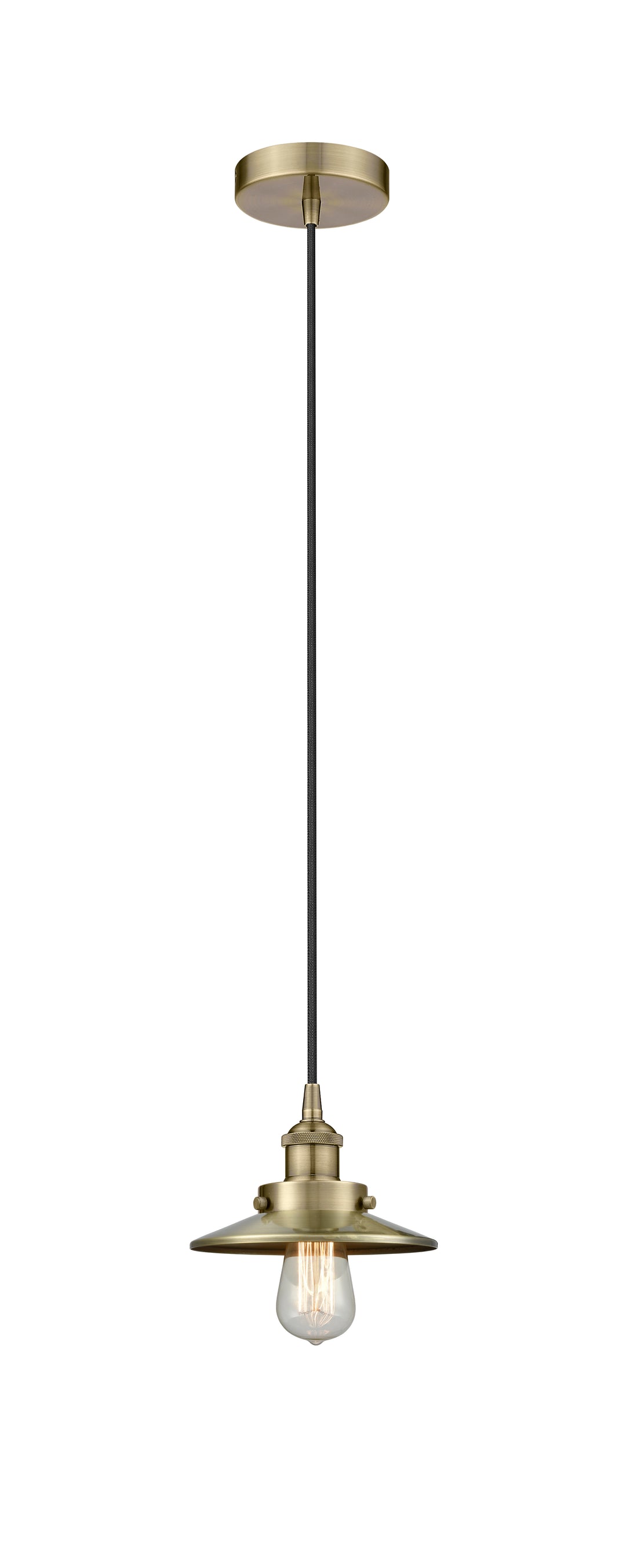 Innovations Lighting Railroad 8" Mini Pendant - Antique Brass