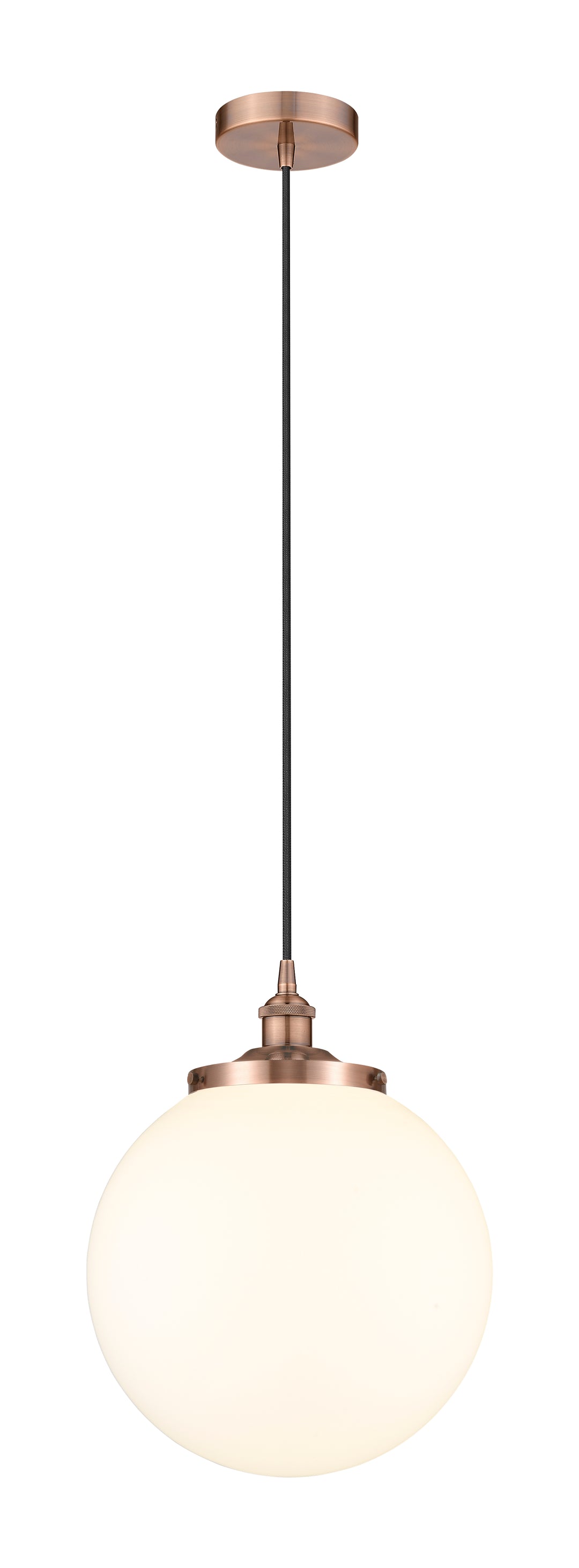 Innovations Lighting Beacon 14" Mini Pendant - Antique Copper Mini-Pendants Innovations Lighting Matte White ; Glass Type: Frosted  