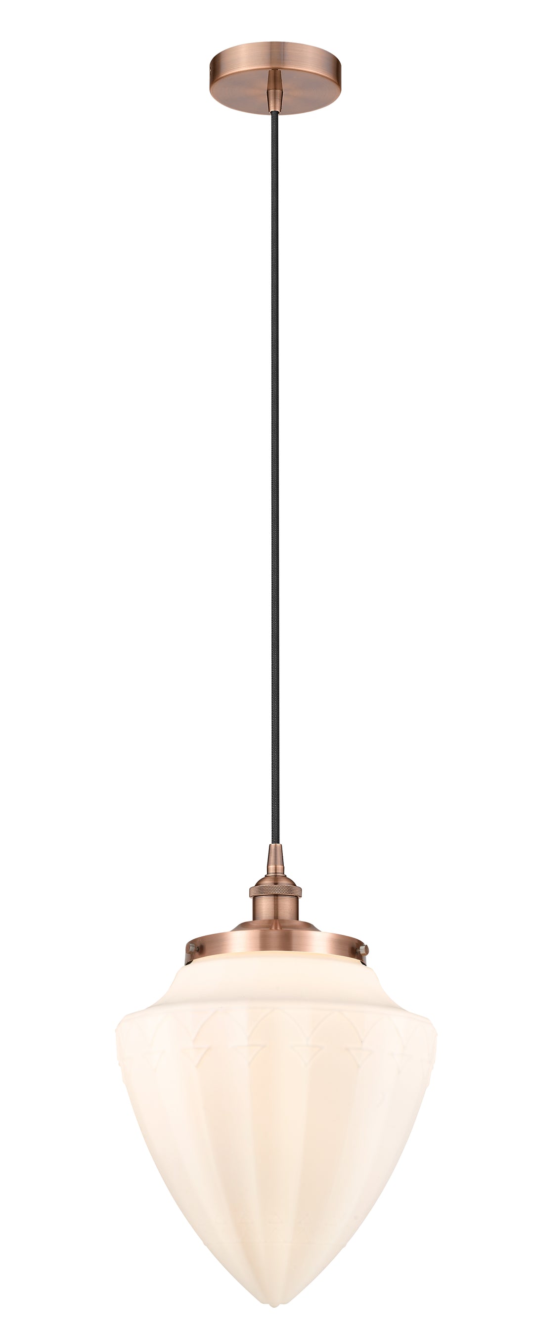 Innovations Lighting Bullet 12" Mini Pendant - Antique Copper Mini-Pendants Innovations Lighting Matte White ; Glass Type: Frosted  