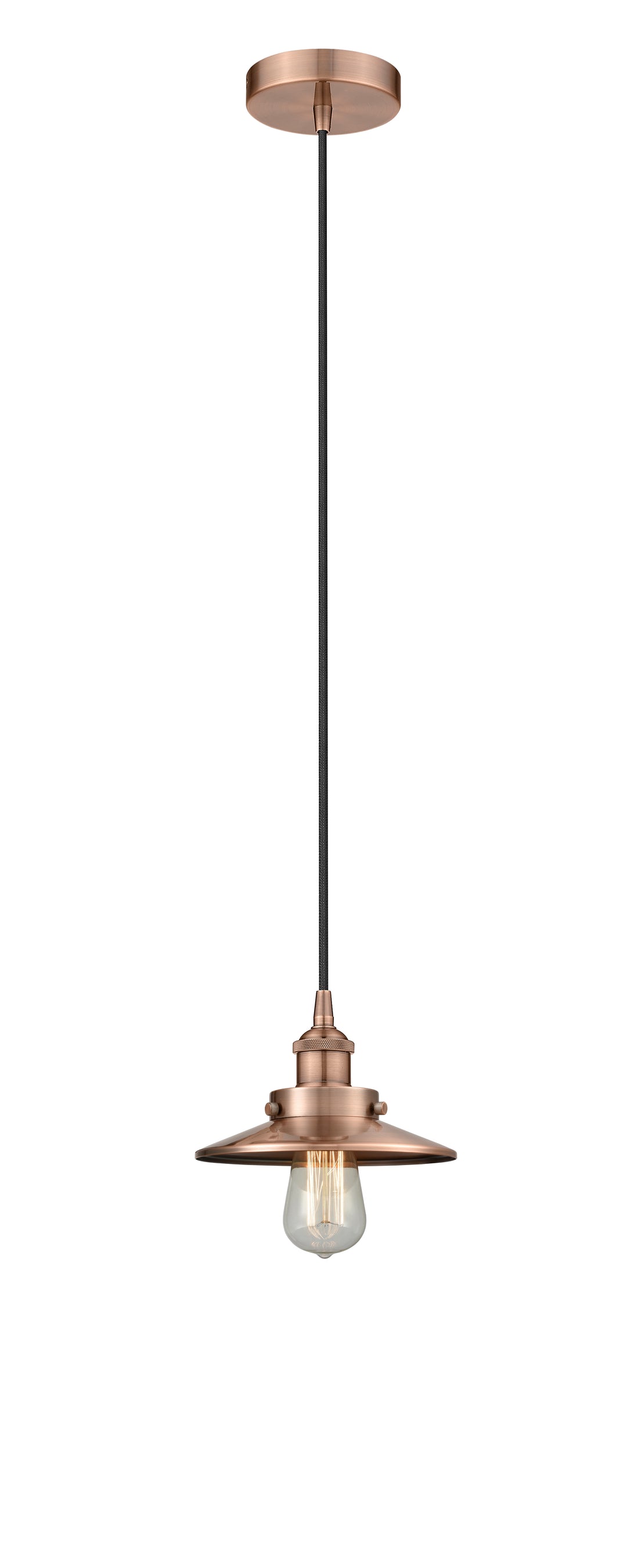 Innovations Lighting Railroad 8" Mini Pendant - Antique Copper