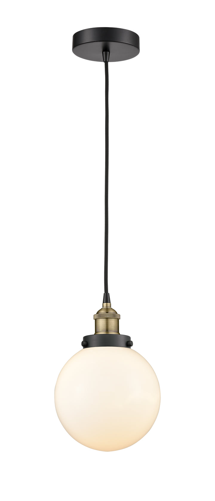 Innovations Lighting Beacon 8" Mini Pendant - Black Antique Brass Mini-Pendants Innovations Lighting   