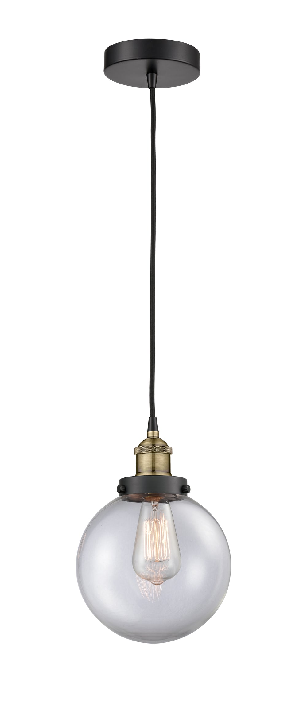 Innovations Lighting Beacon 8" Mini Pendant - Black Antique Brass Mini-Pendants Innovations Lighting   