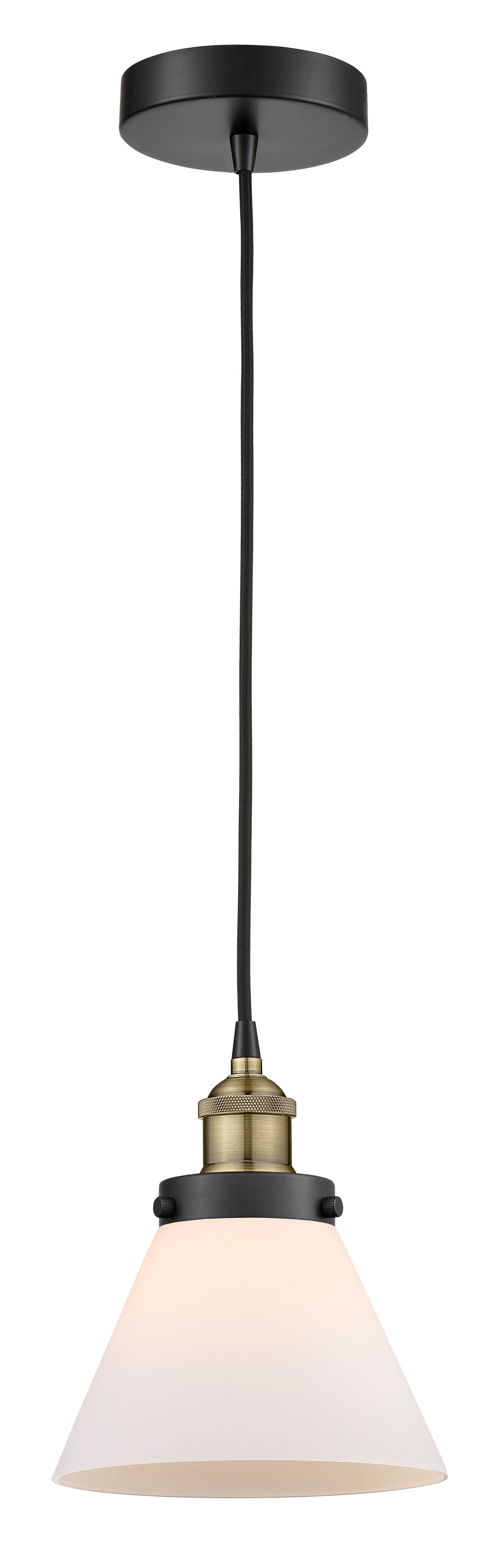 Innovations Lighting Cone 8" Mini Pendant - Black Antique Brass Mini-Pendants Innovations Lighting   