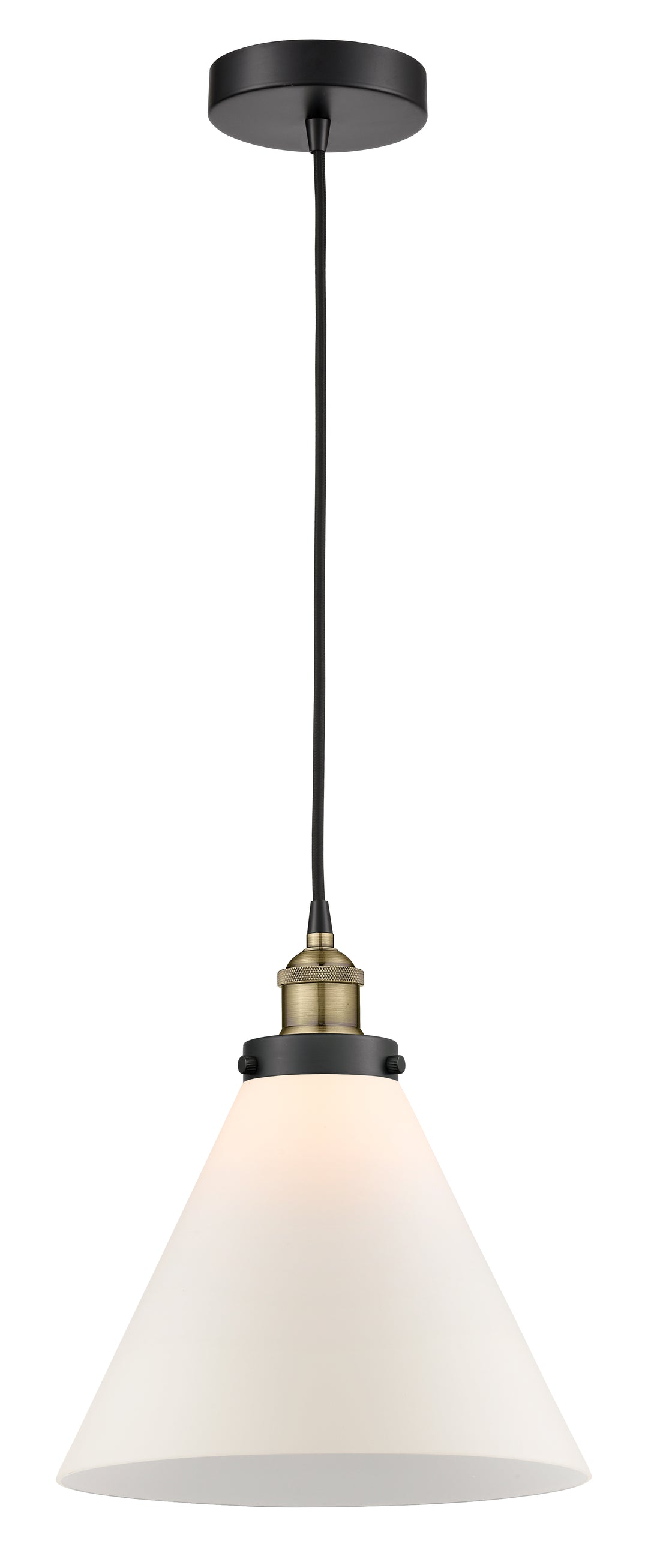 Innovations Lighting Cone 12" Mini Pendant - Black Antique Brass Mini-Pendants Innovations Lighting   