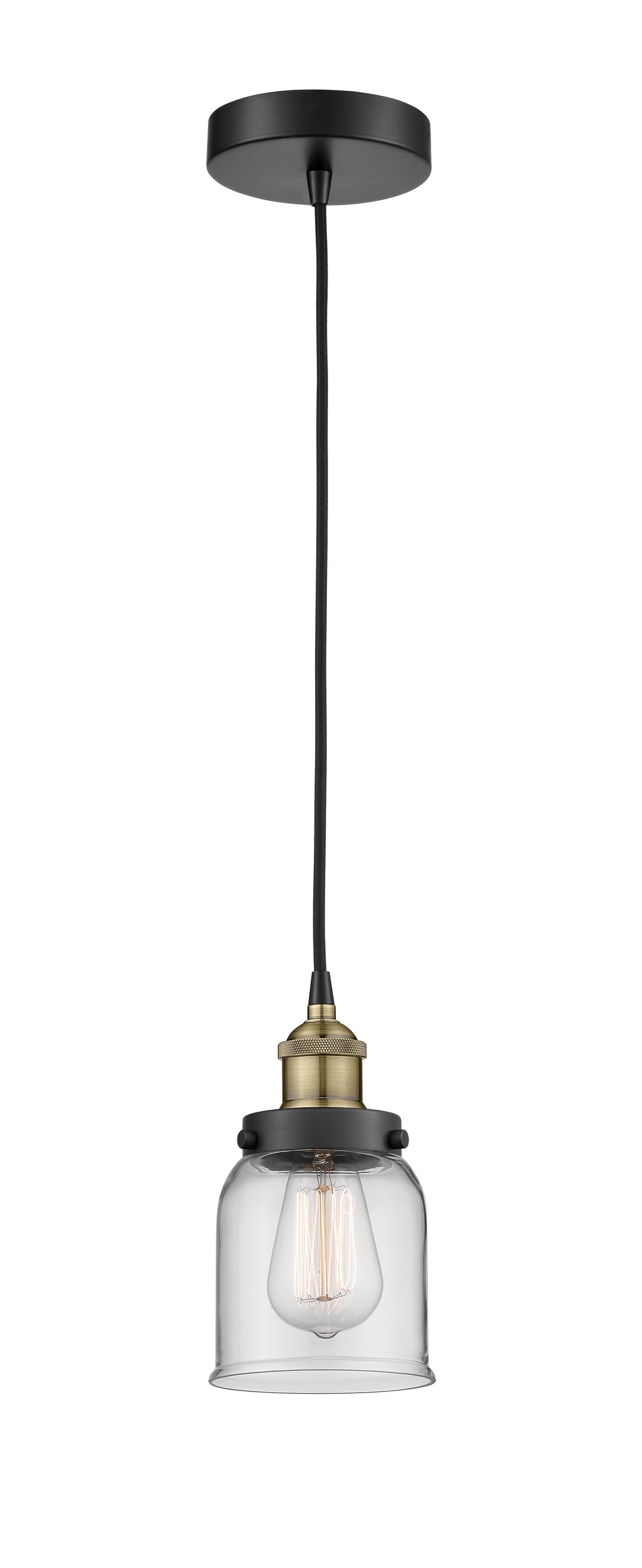 Innovations Lighting Bell 5" Mini Pendant - Black Antique Brass Mini-Pendants Innovations Lighting   