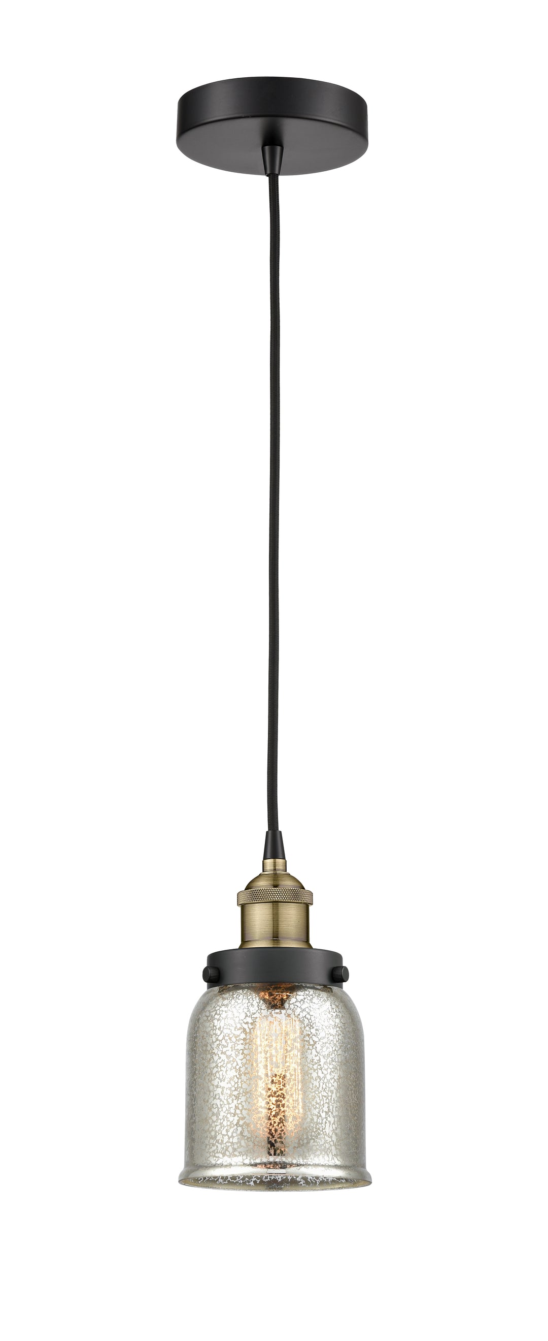 Innovations Lighting Cone 5" Mini Pendant - Black Antique Brass Mini-Pendants Innovations Lighting Silver Plated Mercury ; Glass Type: Mercury  