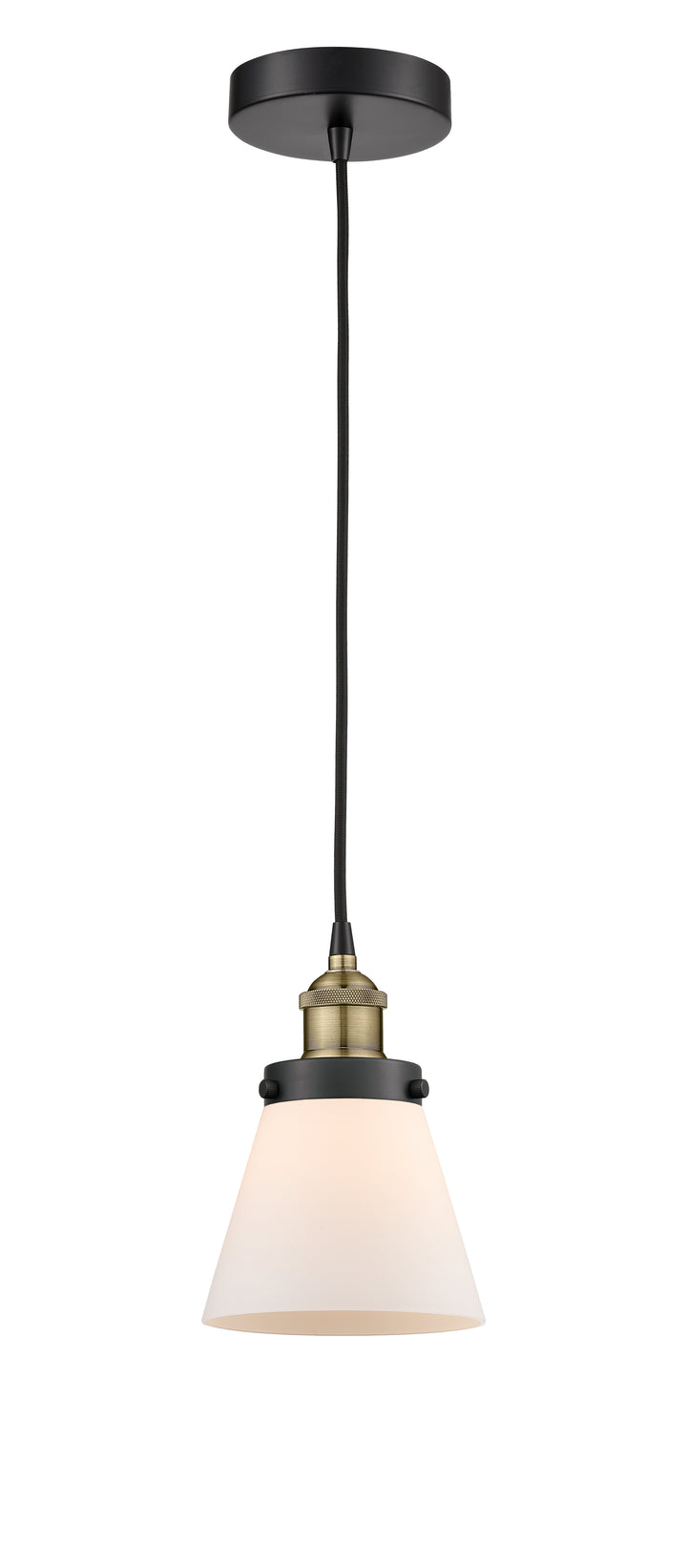 Innovations Lighting Cone 6" Mini Pendant - Black Antique Brass Mini-Pendants Innovations Lighting   