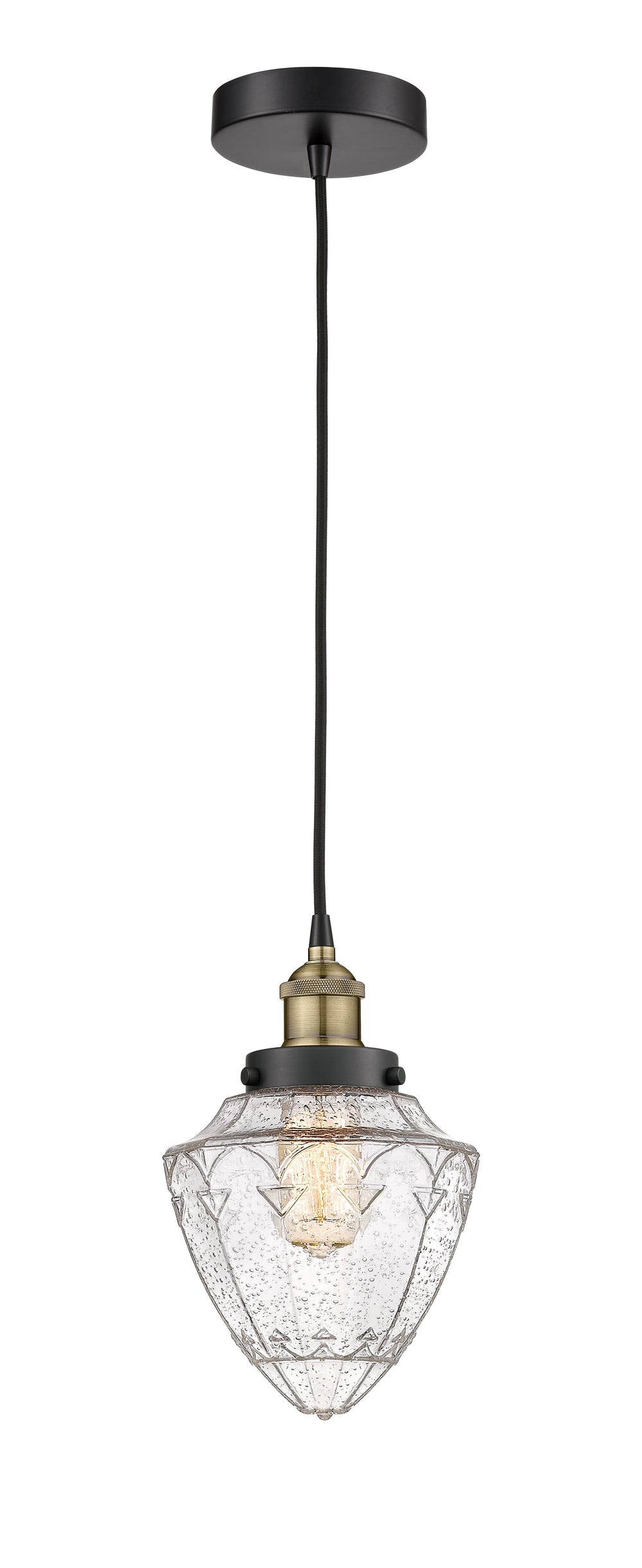 Innovations Lighting Bullet 7" Mini Pendant - Black Antique Brass Mini-Pendants Innovations Lighting   