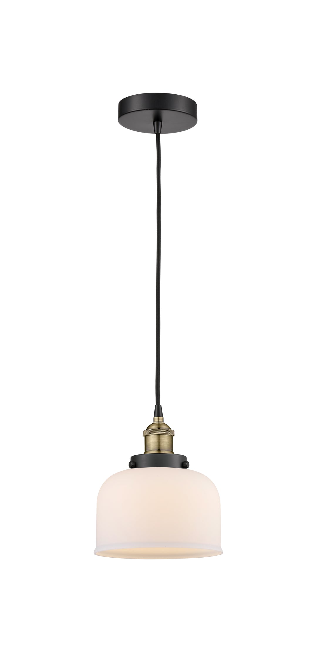 Innovations Lighting Bell 8" Mini Pendant - Black Antique Brass Mini-Pendants Innovations Lighting   