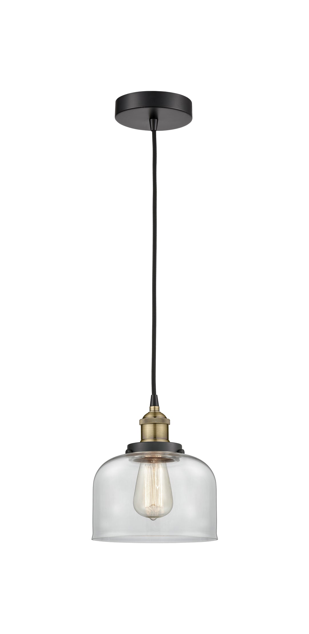 Innovations Lighting Bell 8" Mini Pendant - Black Antique Brass Mini-Pendants Innovations Lighting   