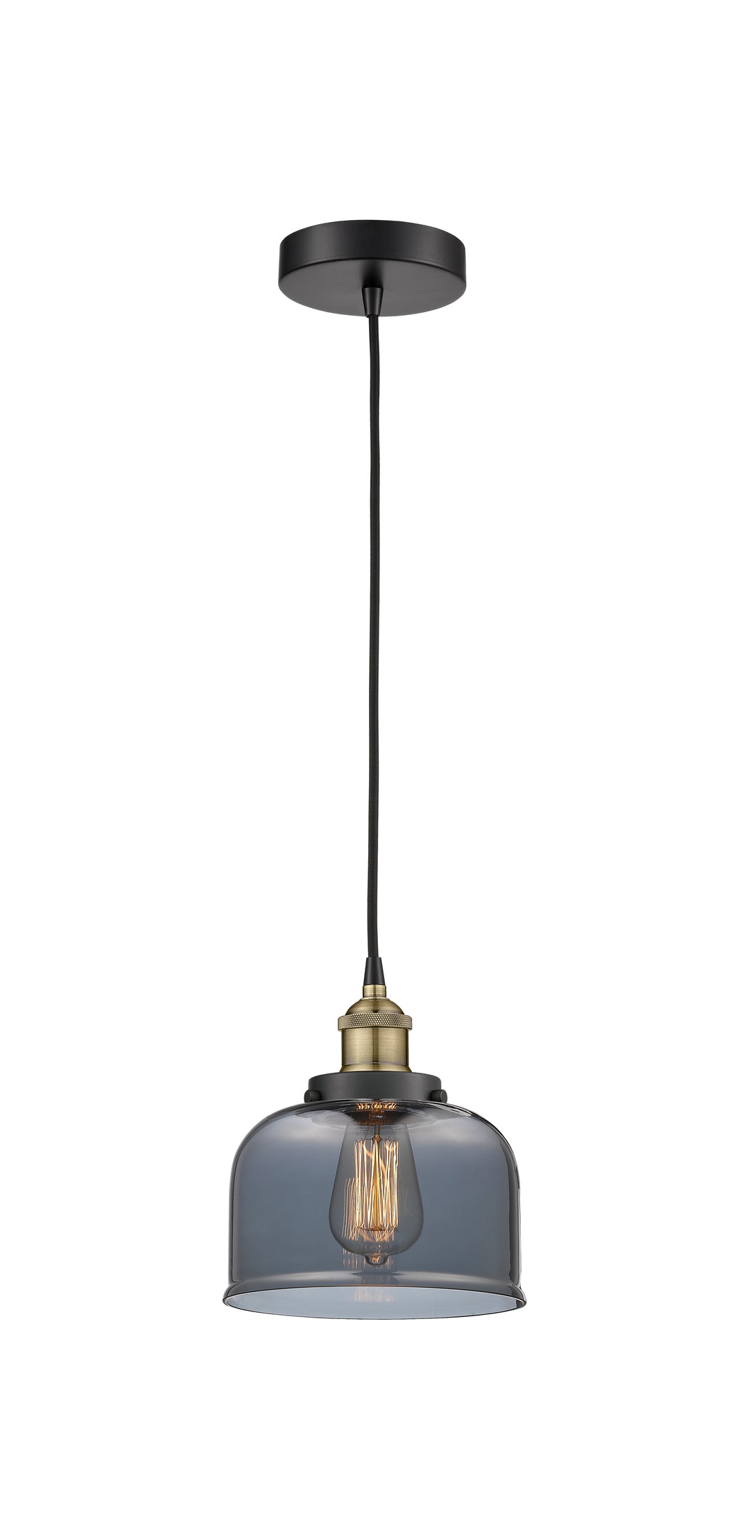 Innovations Lighting Bell 8" Mini Pendant - Black Antique Brass Mini-Pendants Innovations Lighting   