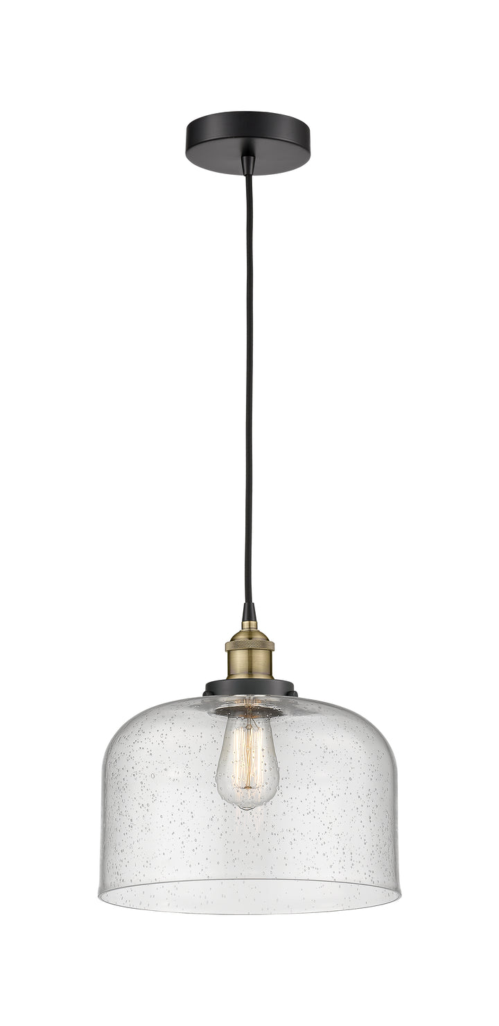 Innovations Lighting Bell 12" Mini Pendant - Black Antique Brass Mini-Pendants Innovations Lighting   