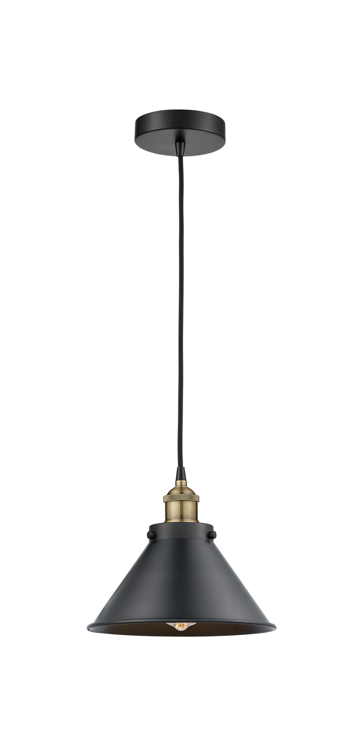 Innovations Lighting Briarcliff 10" Mini Pendant - Black Antique Brass Mini-Pendants Innovations Lighting   