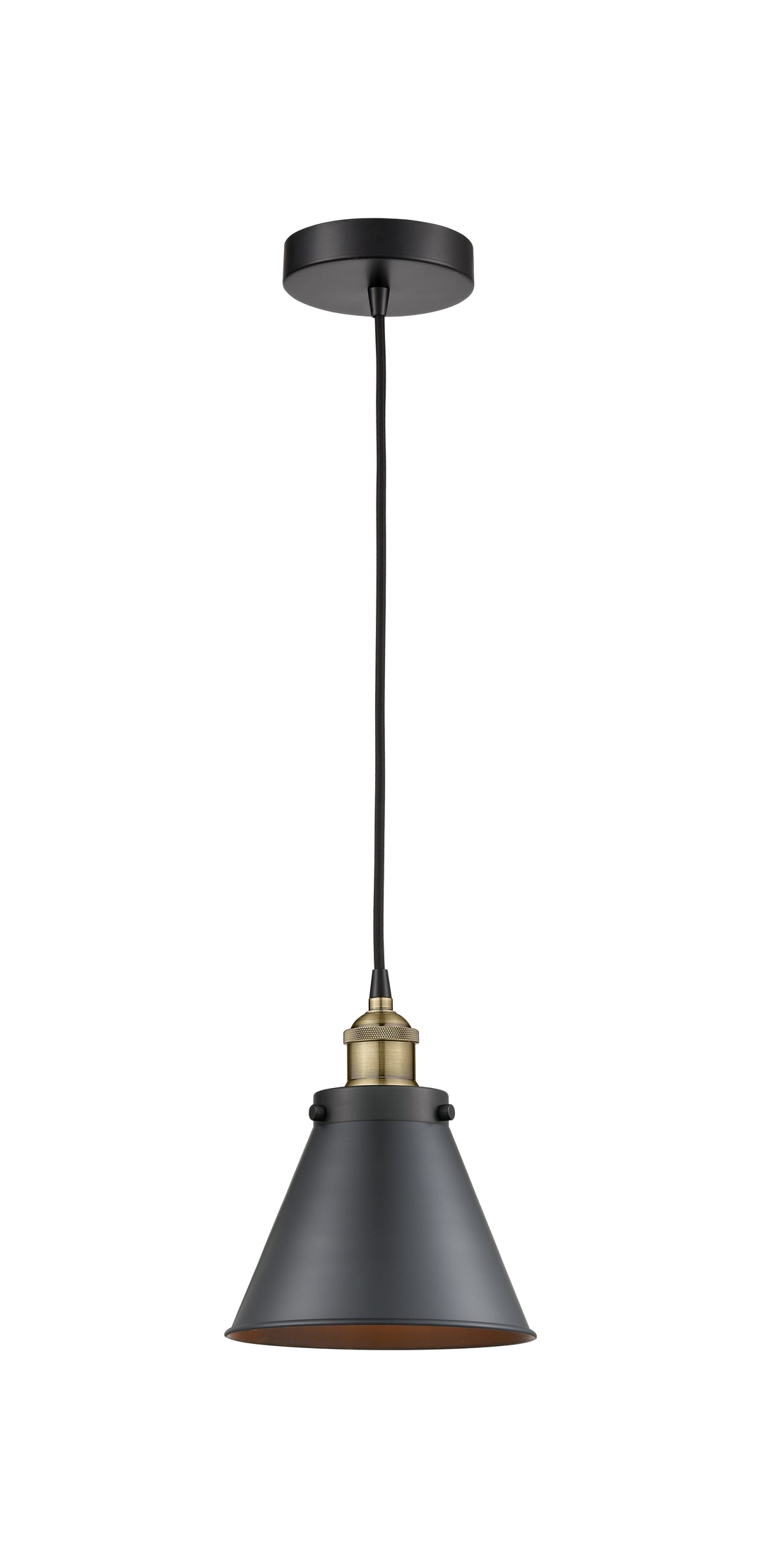 Innovations Lighting Appalachian 8" Mini Pendant - Black Antique Brass Mini-Pendants Innovations Lighting   