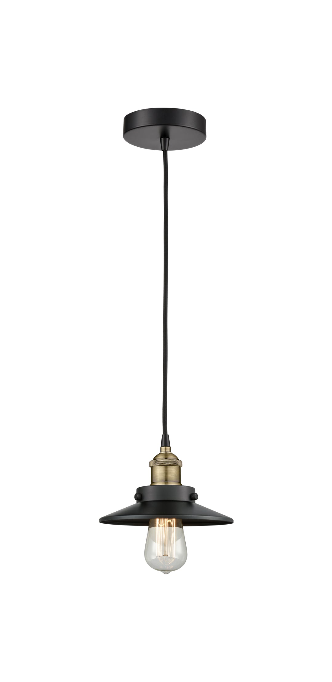 Innovations Lighting Railroad 8" Mini Pendant - Black Antique Brass