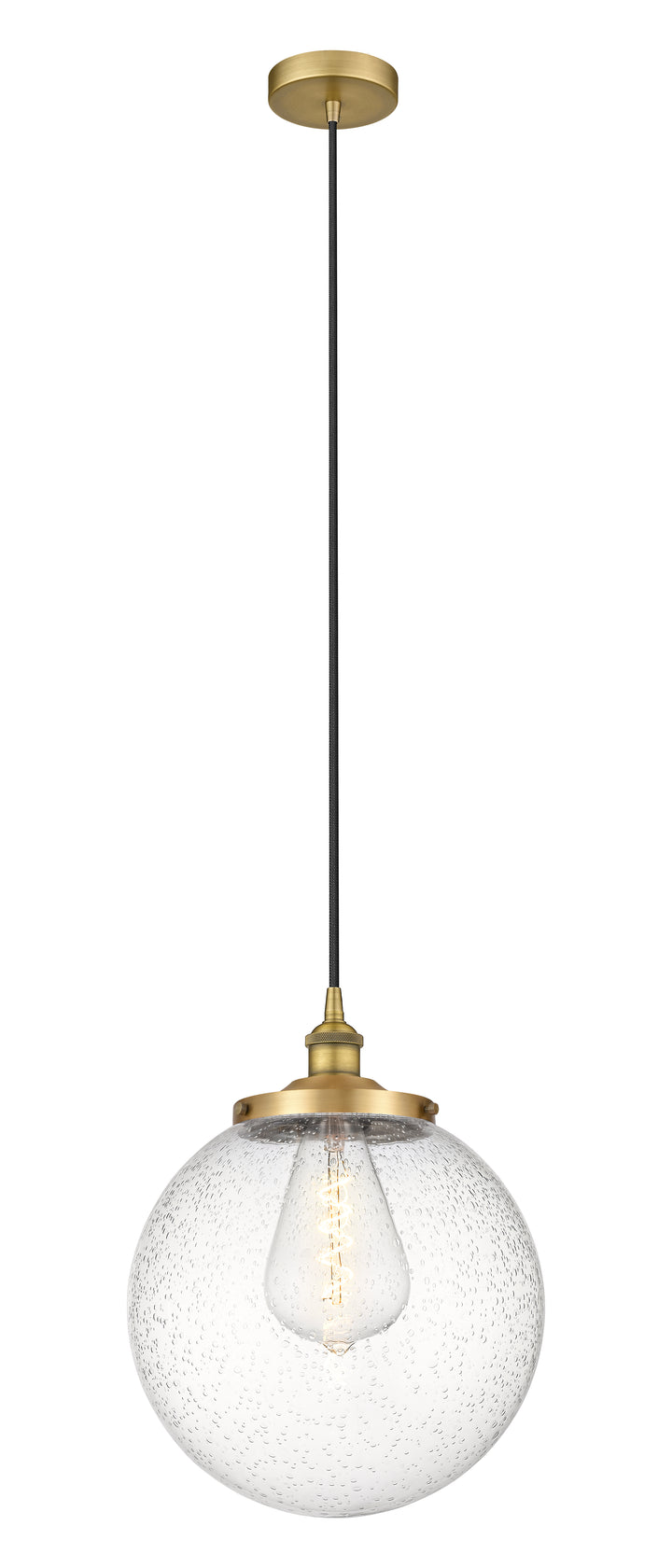 Innovations Lighting Beacon 14" Mini Pendant - Brushed Brass Mini-Pendants Innovations Lighting Seedy ; Glass Type: Seedy  