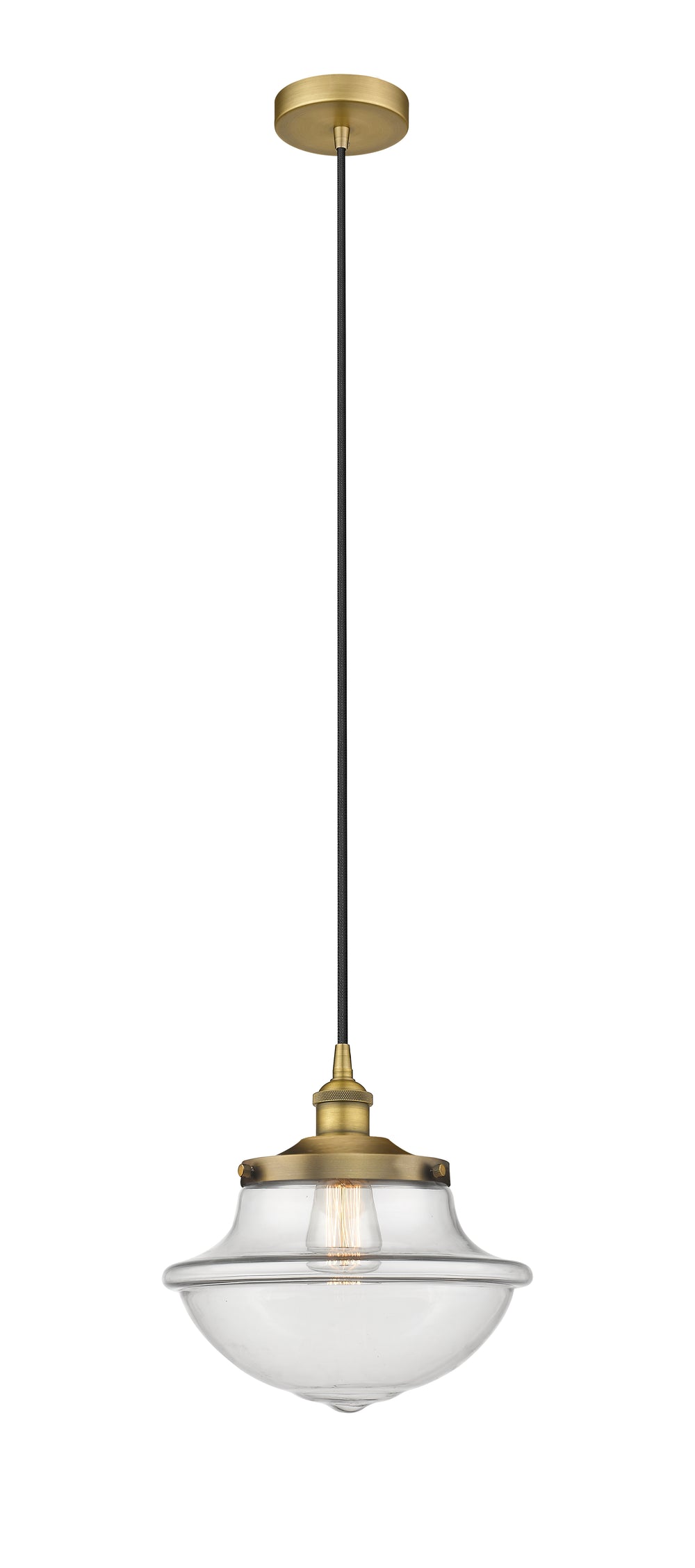 Innovations Lighting Oxford 11.75" Mini Pendant - Brushed Brass Mini-Pendants Innovations Lighting Clear ; Glass Type: Clear  