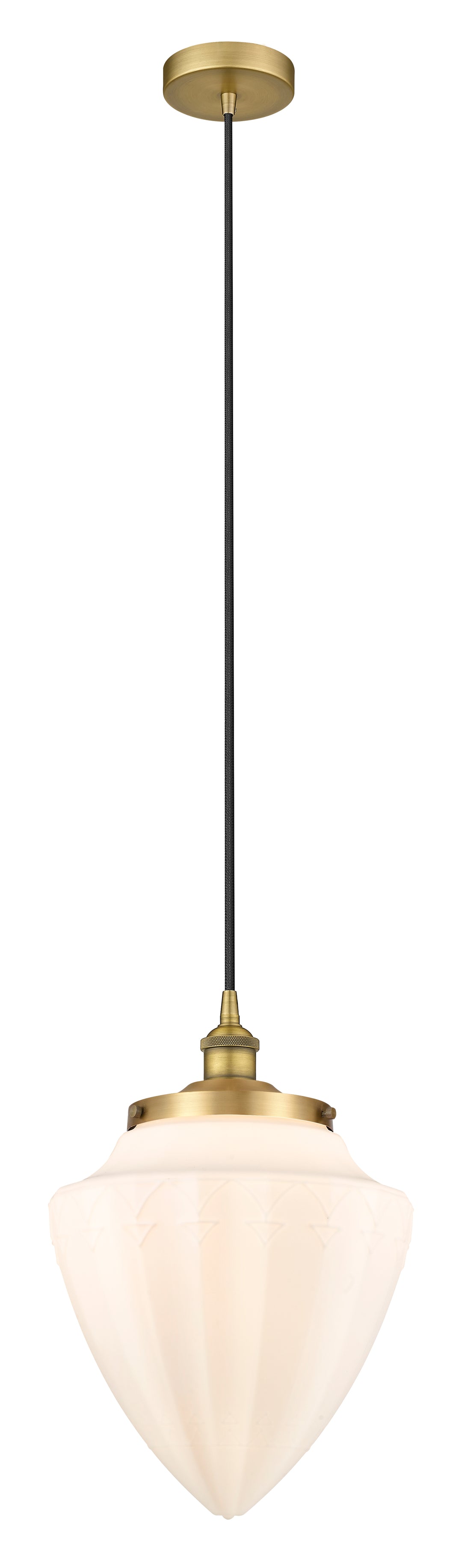 Innovations Lighting Bullet 12" Mini Pendant - Brushed Brass Mini-Pendants Innovations Lighting Matte White ; Glass Type: Frosted  