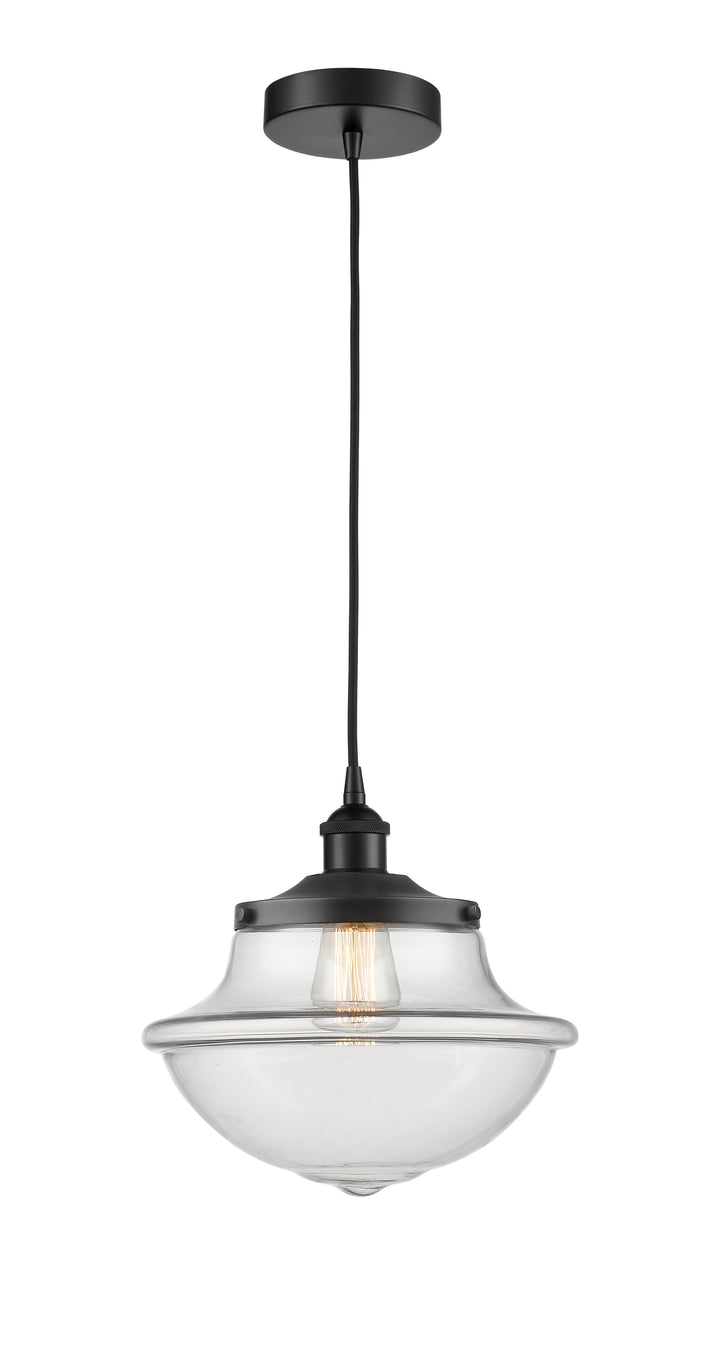 Innovations Lighting Oxford 11.75" Mini Pendant - Matte Black Mini-Pendants Innovations Lighting Clear ; Glass Type: Clear  