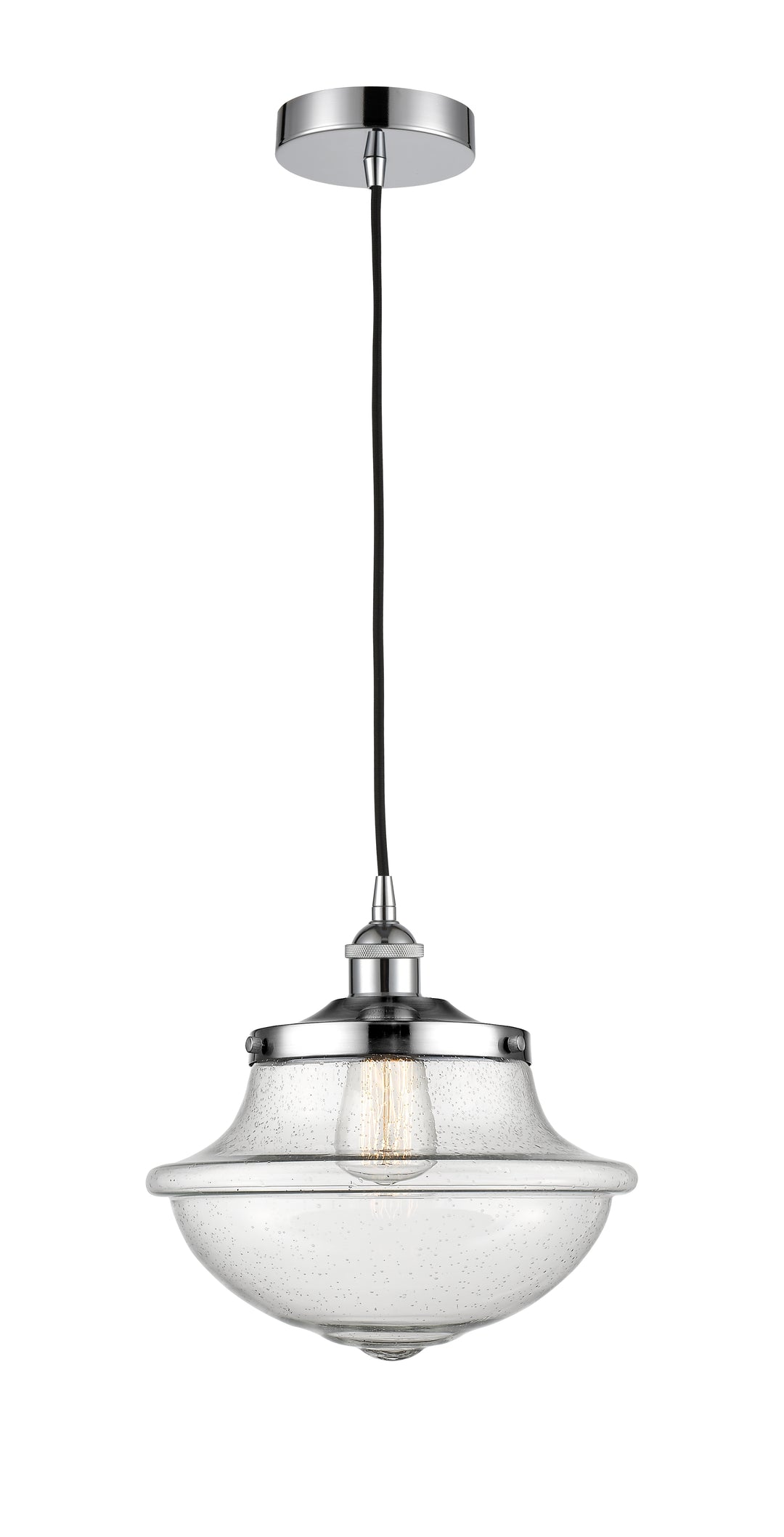 Innovations Lighting Oxford 11.75" Mini Pendant - Polished Chrome Mini-Pendants Innovations Lighting Seedy ; Glass Type: Seeded  