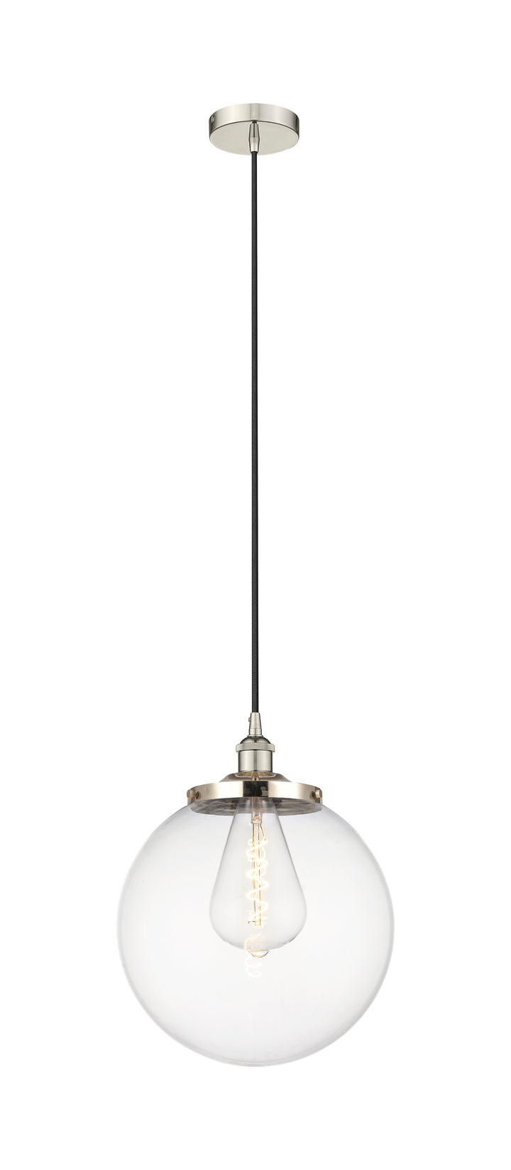 Innovations Lighting Beacon 14" Mini Pendant - Polished Nickel Mini-Pendants Innovations Lighting Clear ; Glass Type: Transparent  