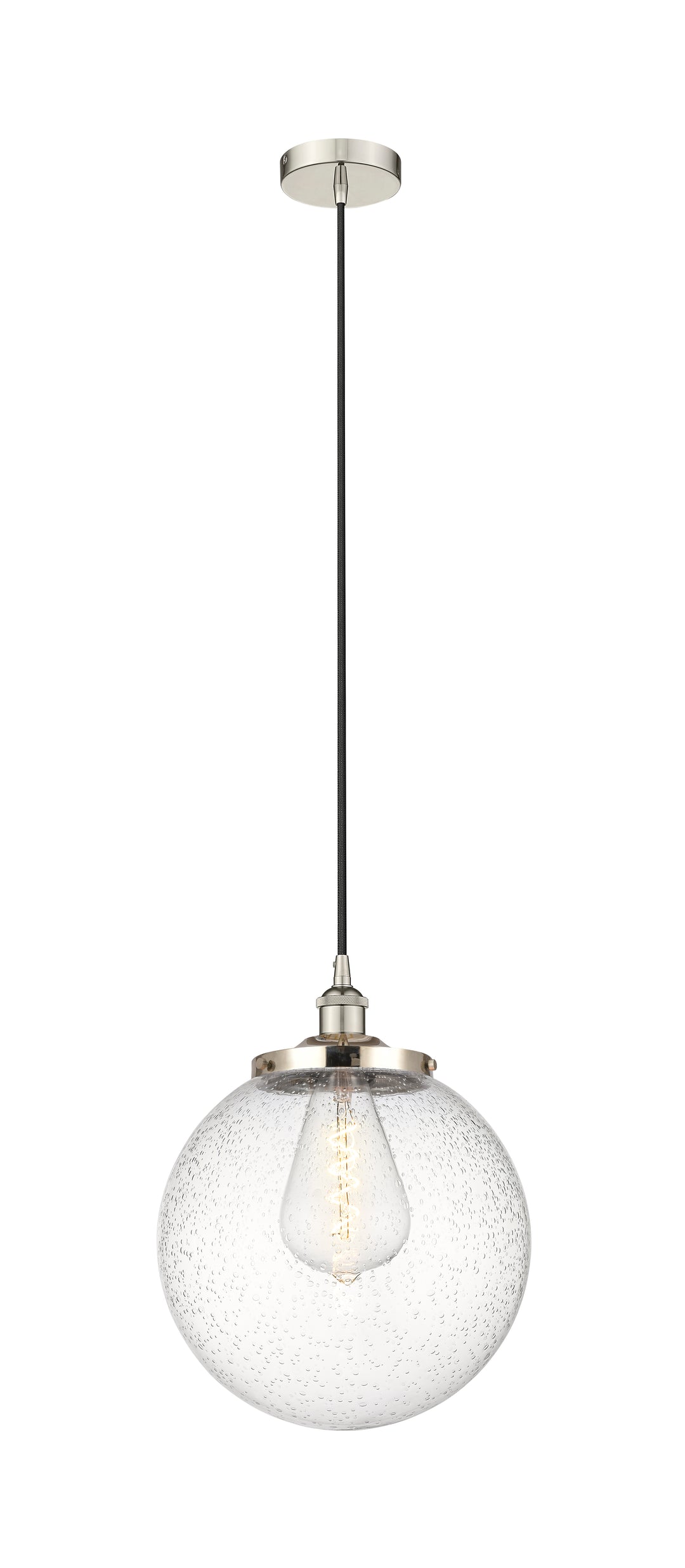 Innovations Lighting Beacon 14" Mini Pendant - Polished Nickel Mini-Pendants Innovations Lighting Seedy ; Glass Type: Seedy  