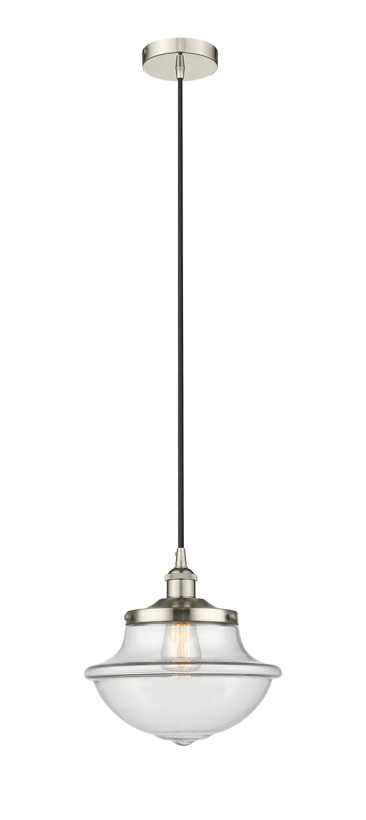 Innovations Lighting Oxford 11.75" Mini Pendant - Polished Nickel Mini-Pendants Innovations Lighting Clear ; Glass Type: Clear  