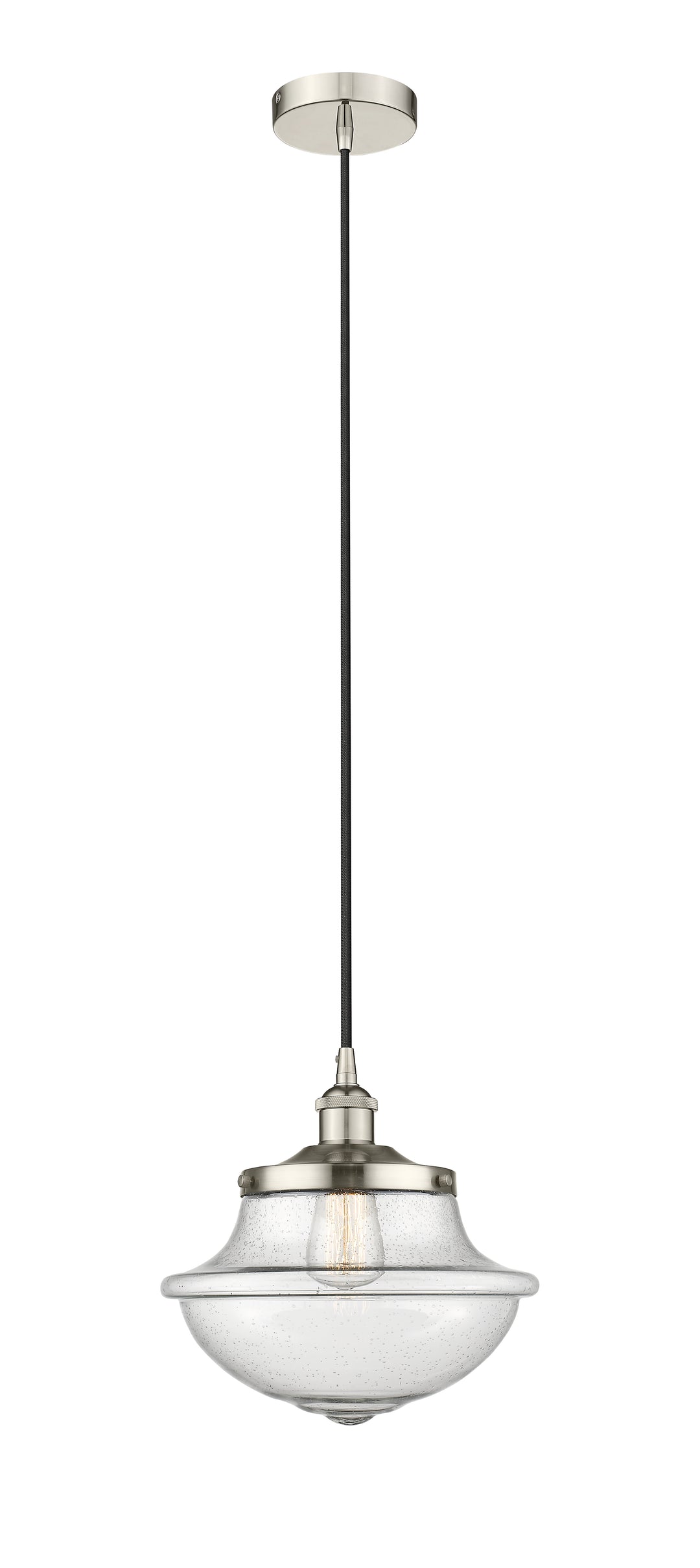 Innovations Lighting Oxford 11.75" Mini Pendant - Polished Nickel Mini-Pendants Innovations Lighting Seedy ; Glass Type: Seeded  