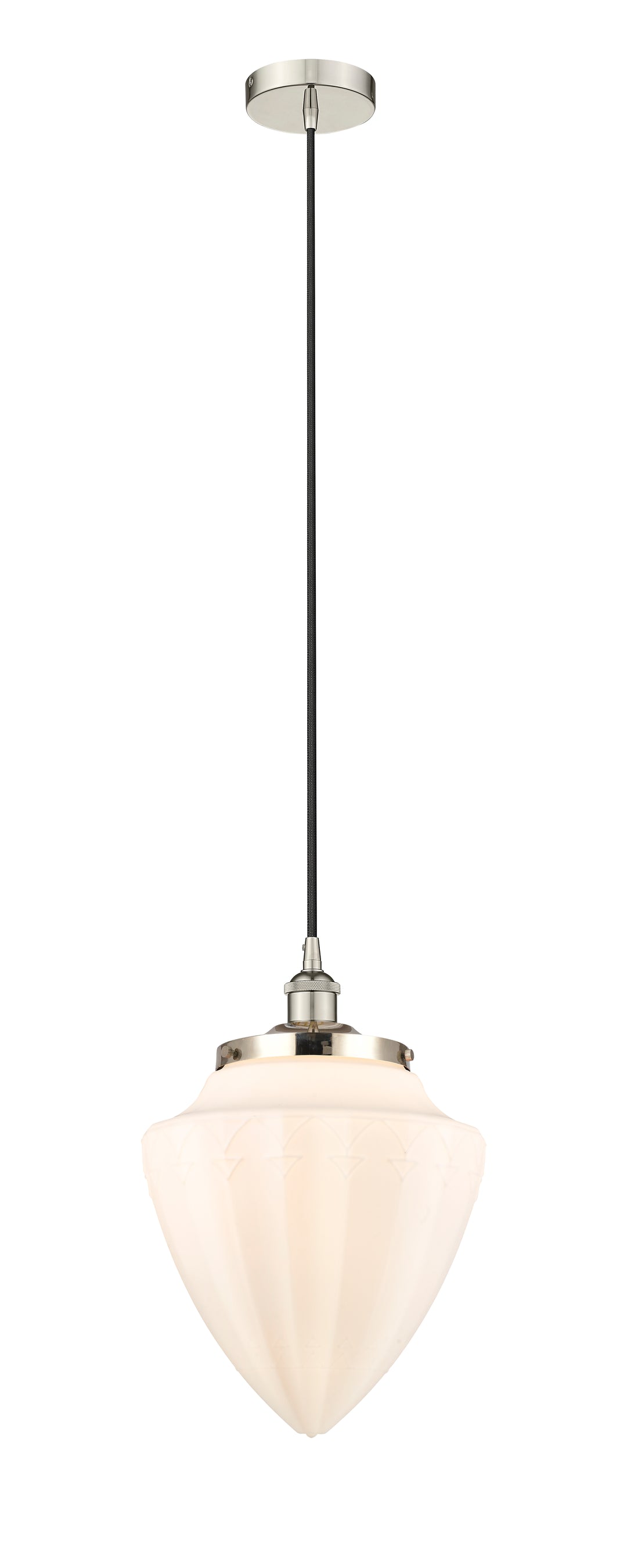 Innovations Lighting Bullet 12" Mini Pendant - Polished Nickel Mini-Pendants Innovations Lighting Matte White ; Glass Type: Frosted  