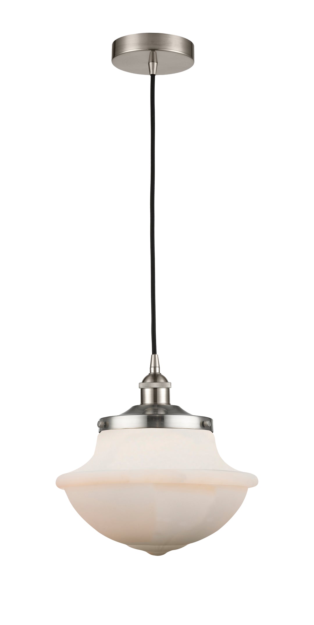 Innovations Lighting Oxford 11.75" Mini Pendant - Satin Nickel Mini-Pendants Innovations Lighting Matte White ; Glass Type: Frosted  