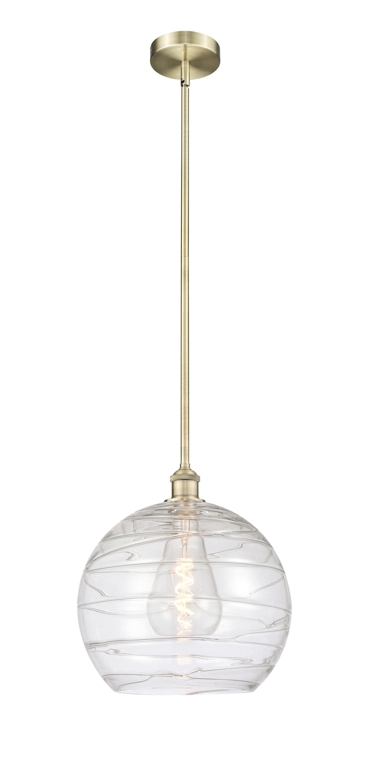 Innovations Lighting Athens Deco Swirl 14" Pendant - Antique Brass Pendants Innovations Lighting Clear Deco Swirl ; Glass Type: Clear  