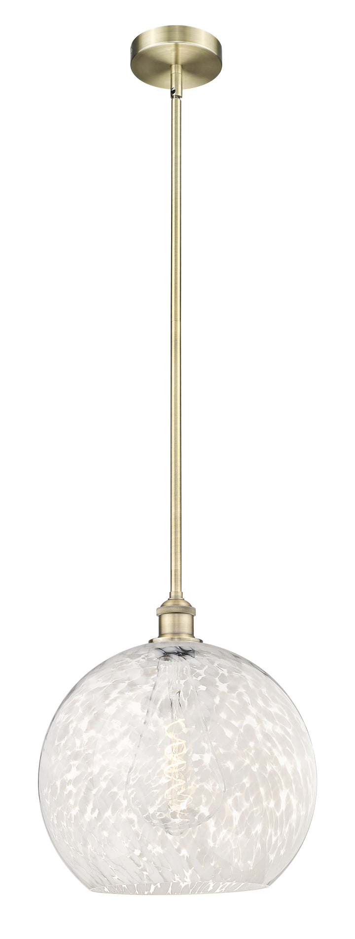 Innovations Lighting White Mouchette 14" Pendant - Antique Brass Pendants Innovations Lighting White Mouchette ; Glass Type: White  