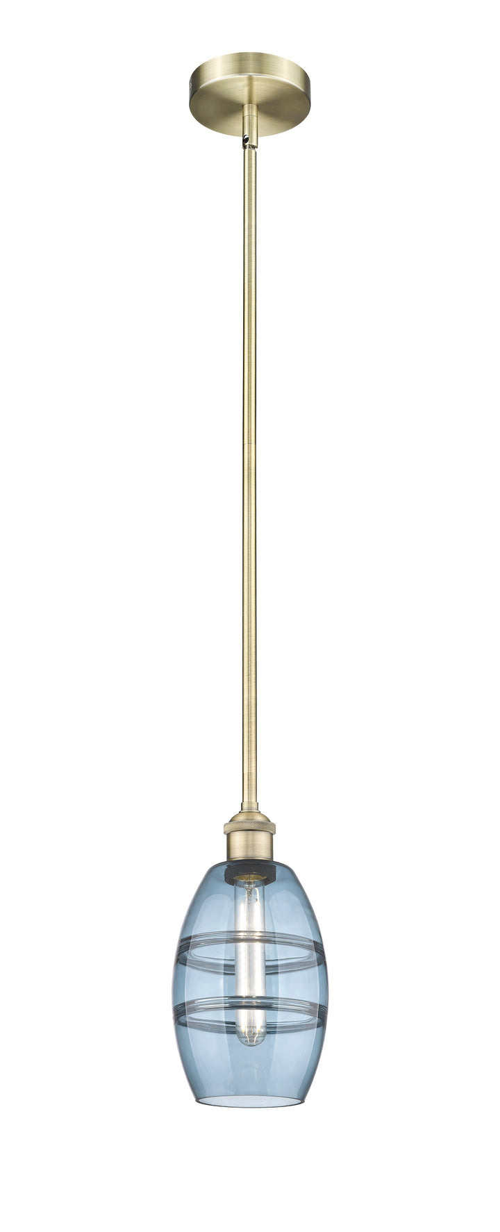 Innovations Lighting Vaz 6" Mini Pendant - Antique Brass Mini-Pendants Innovations Lighting Blue  ; Glass Type: Blue  