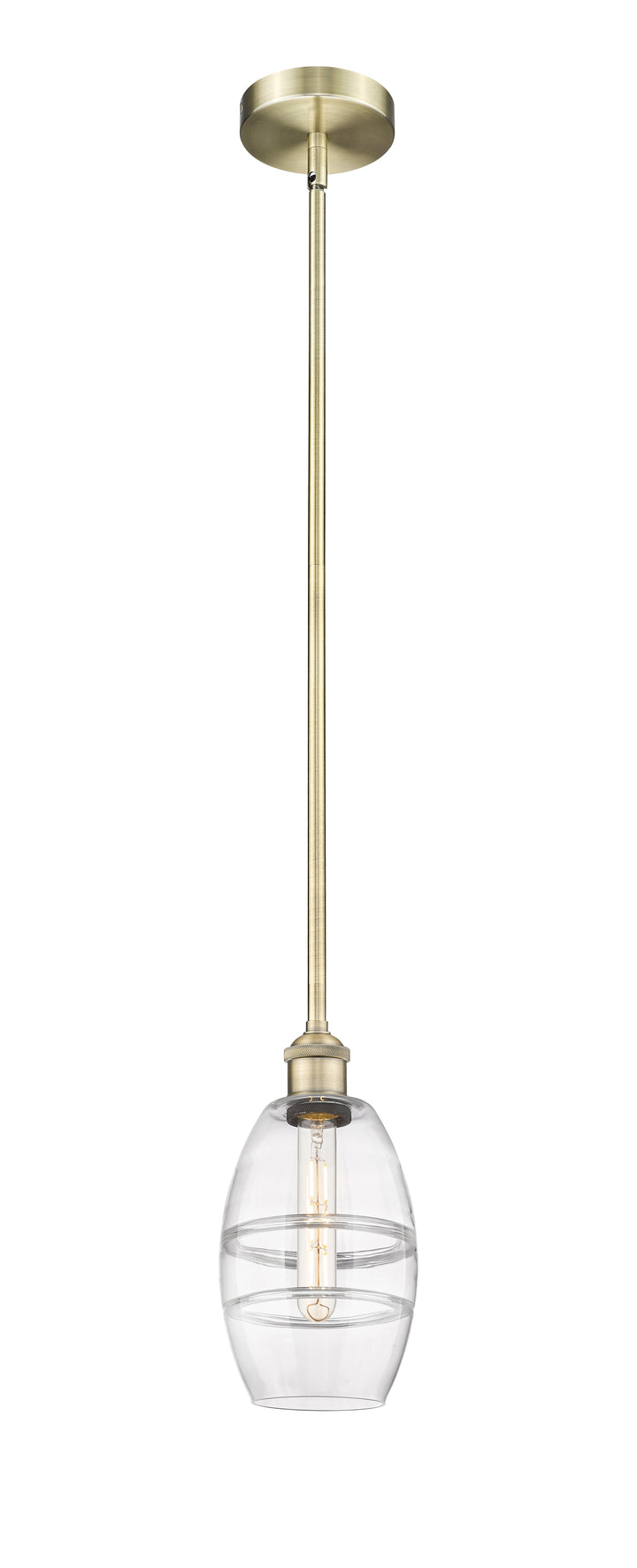 Innovations Lighting Vaz 6" Mini Pendant - Antique Brass Mini-Pendants Innovations Lighting Clear ; Glass Type: Clear  