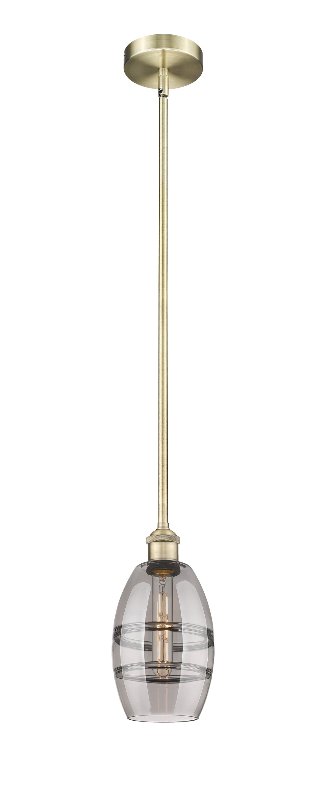 Innovations Lighting Vaz 6" Mini Pendant - Antique Brass Mini-Pendants Innovations Lighting Light Smoke ; Glass Type: Smoked  