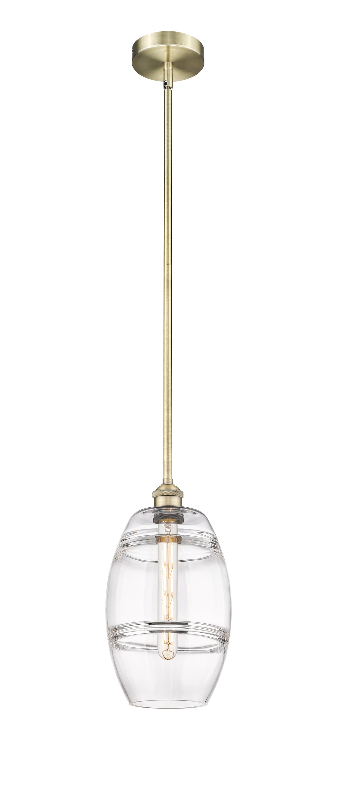 Innovations Lighting Vaz 8" Mini Pendant - Antique Brass Mini-Pendants Innovations Lighting Clear ; Glass Type: Clear  