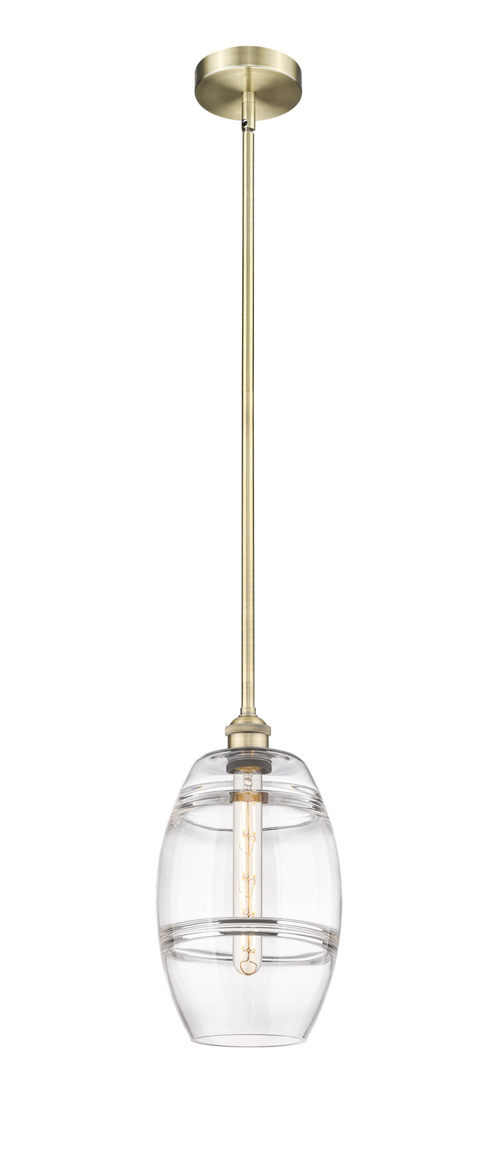 Innovations Lighting Vaz 8" Mini Pendant - Antique Brass Mini-Pendants Innovations Lighting Clear ; Glass Type: Clear  